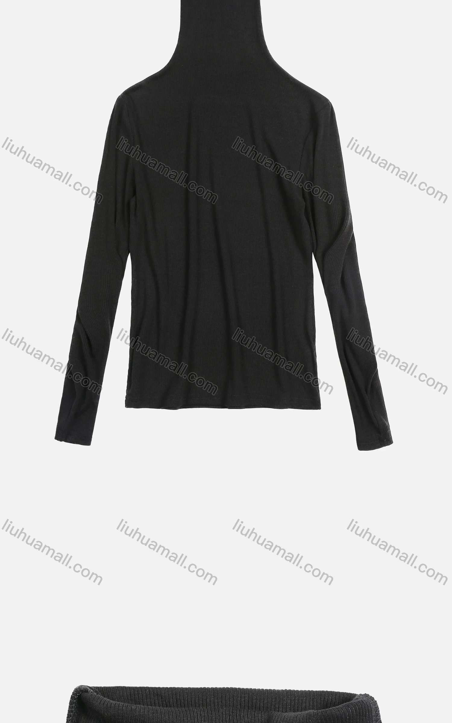 Wholesale Women's Casual High Neck Long Sleeve Knit Plain Comfy Blouse - Liuhuamall