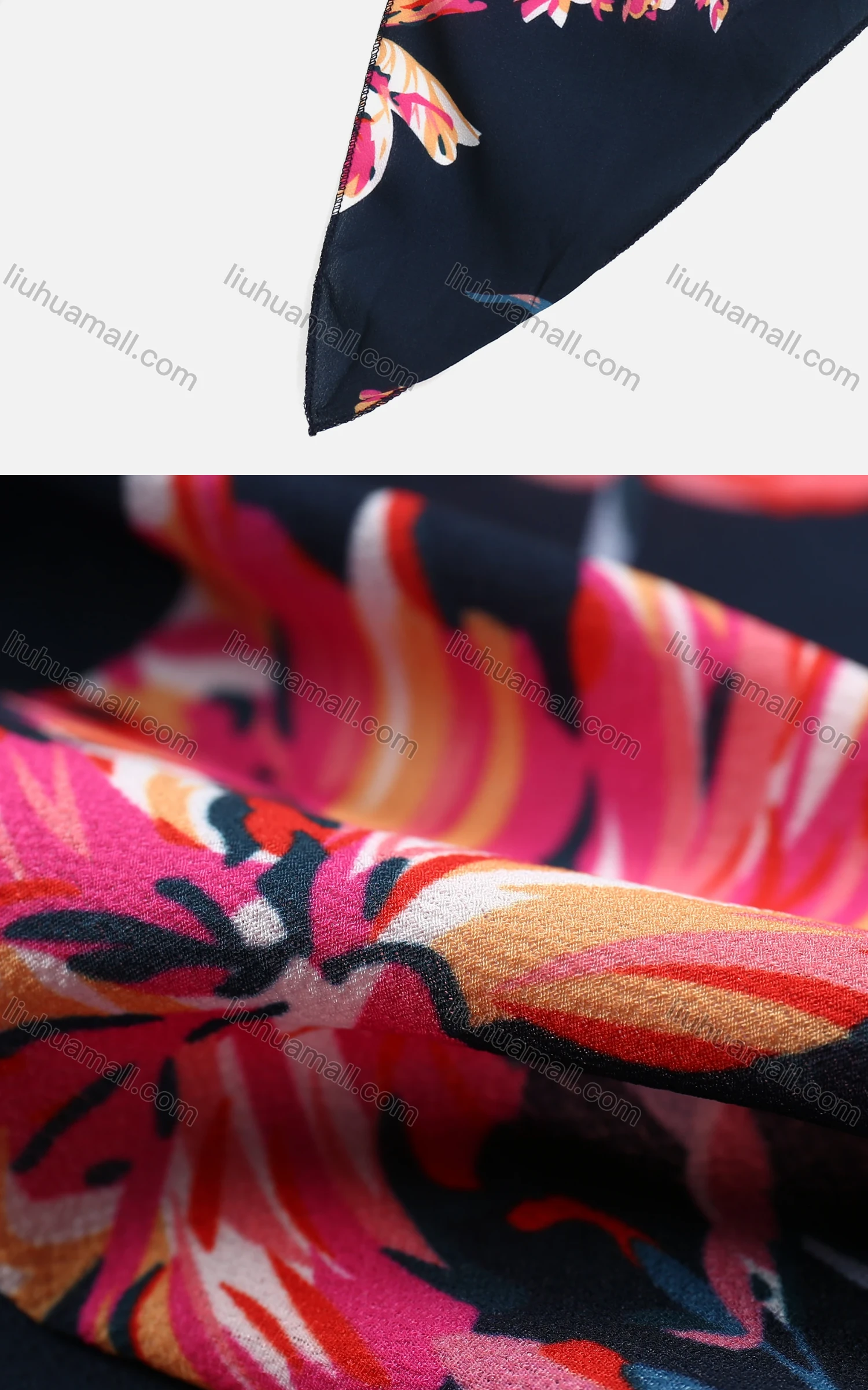 Wholesale Women's Summer Flower Print Crew Neck Asymmetrical Hem Ruffle Sleeve Top - Liuhuamall