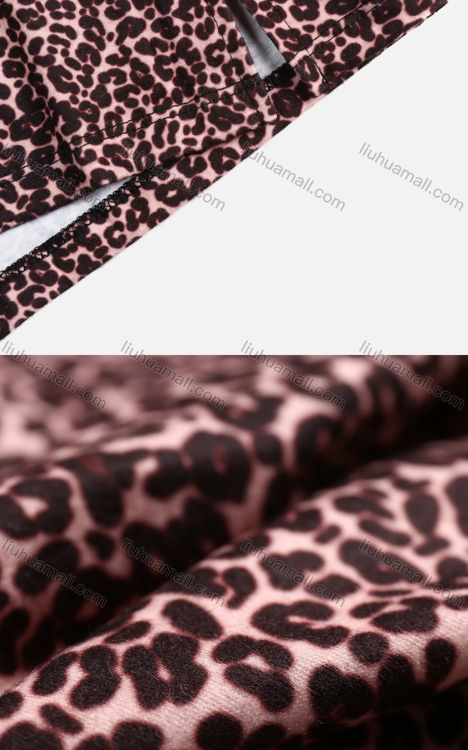 Wholesale Women's Comfy Sleeveless Leopard Print Split Hem Round Neck Sleepwear Top - Liuhuamall