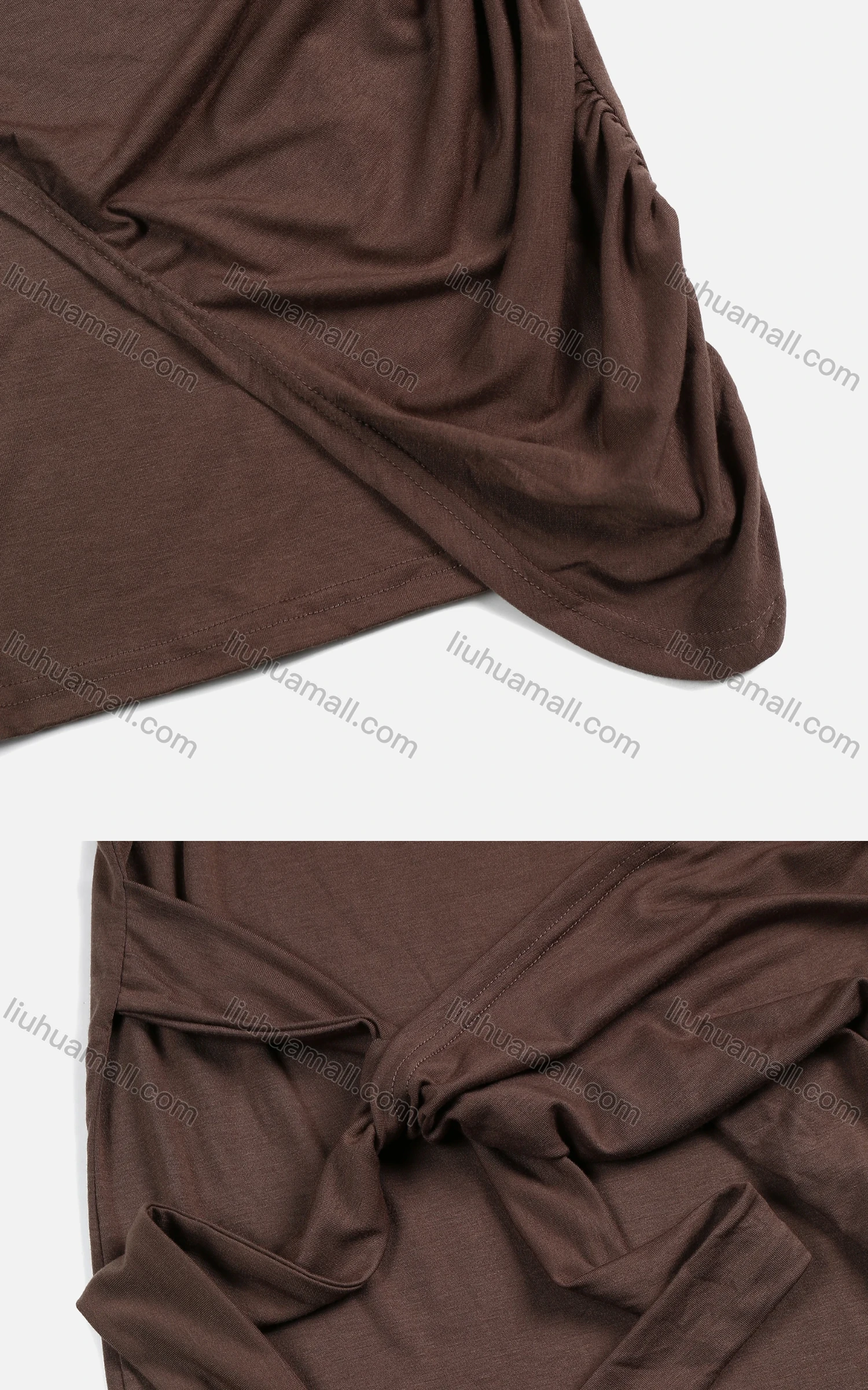 Wholesale Women's Lace Up Sleeveless Plain Ruched Casual Short Tank Dress - Liuhuamall