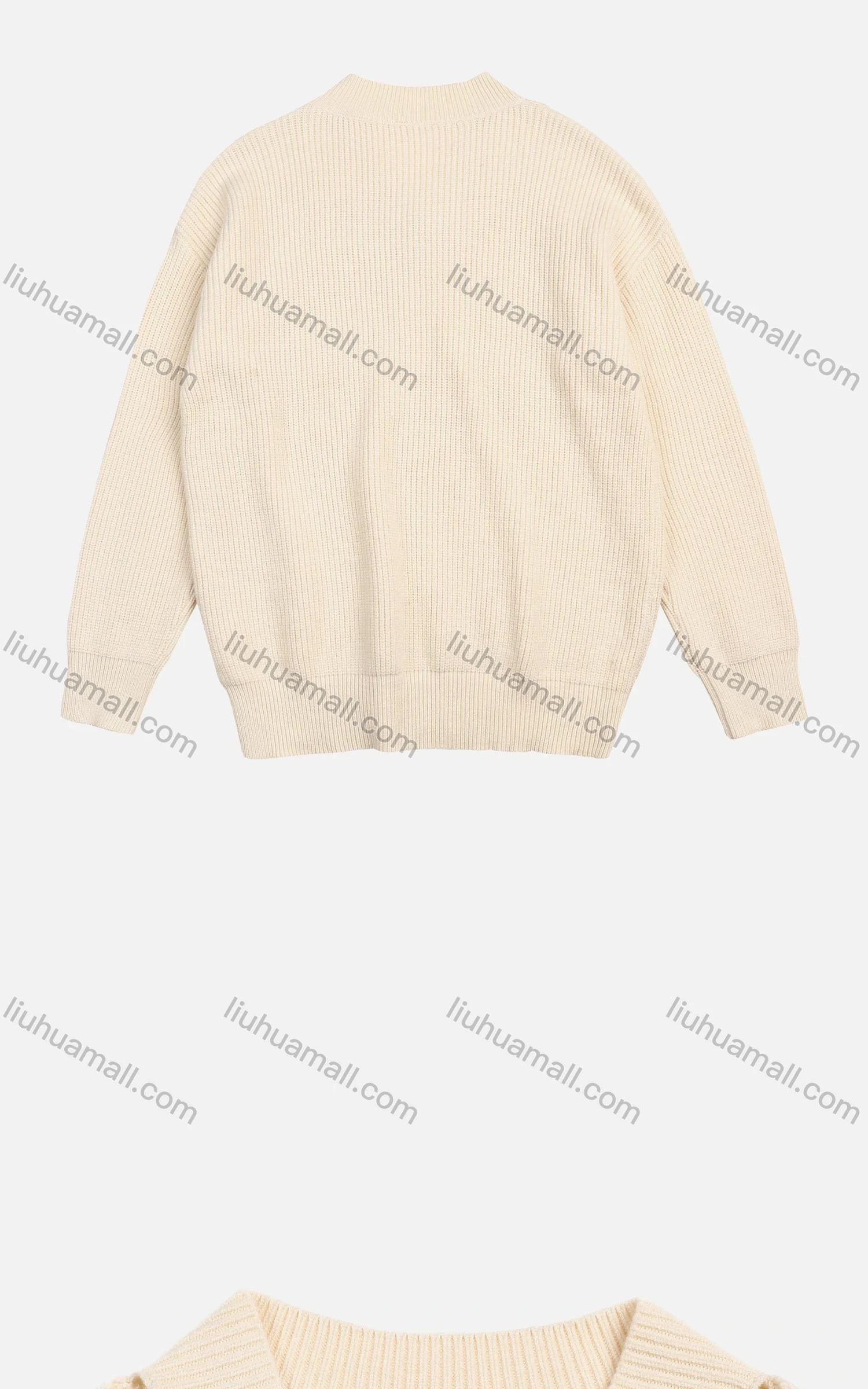 Wholesale Women's Casual Rib-Knit Cut Out V Neck Lantern Sleeve Comfy Sweater - Liuhuamall