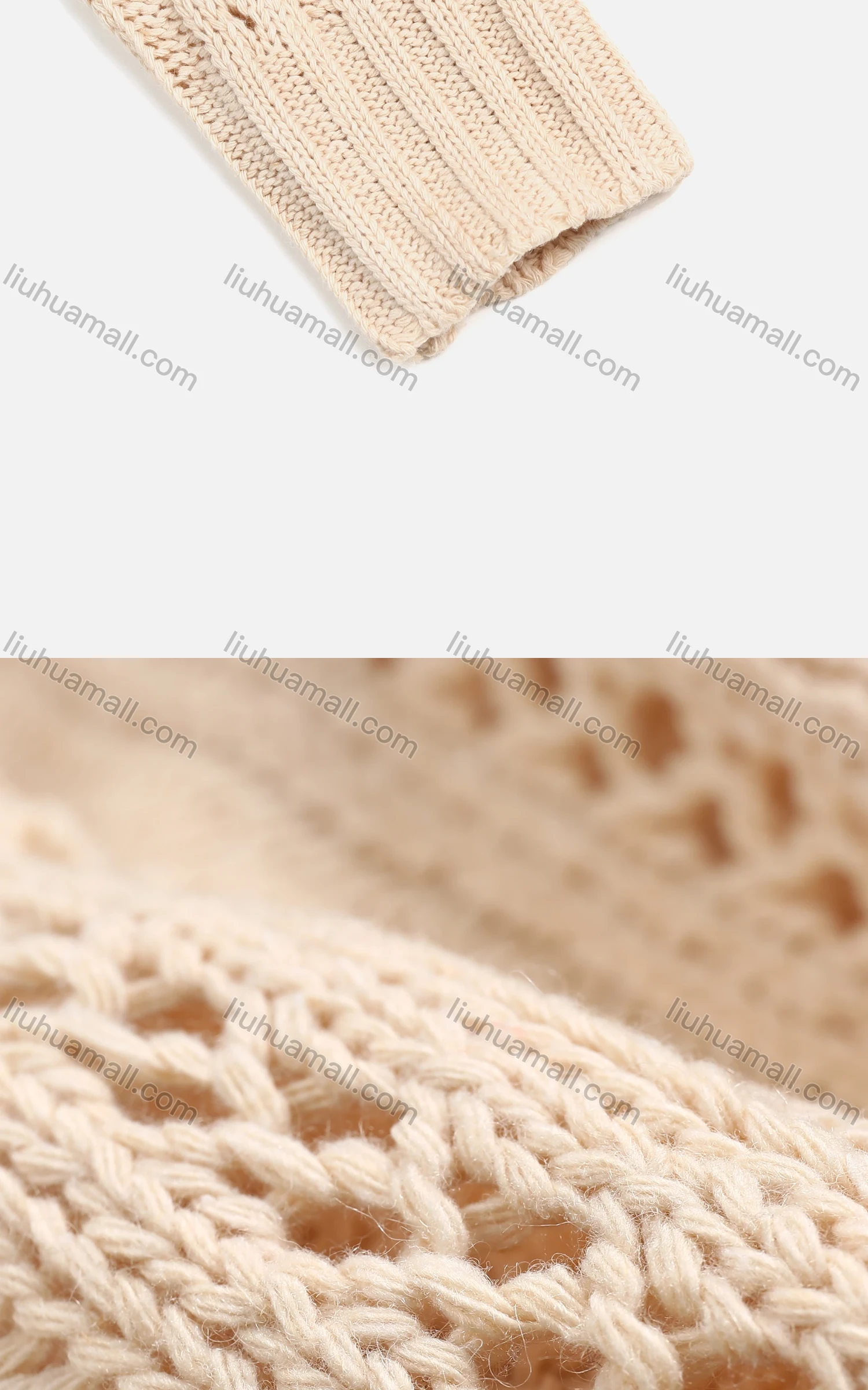 Wholesale Women's Rib-Knit Round Neck Long Sleeve Button Up Hollow Out Comfy Sweater - Liuhuamall