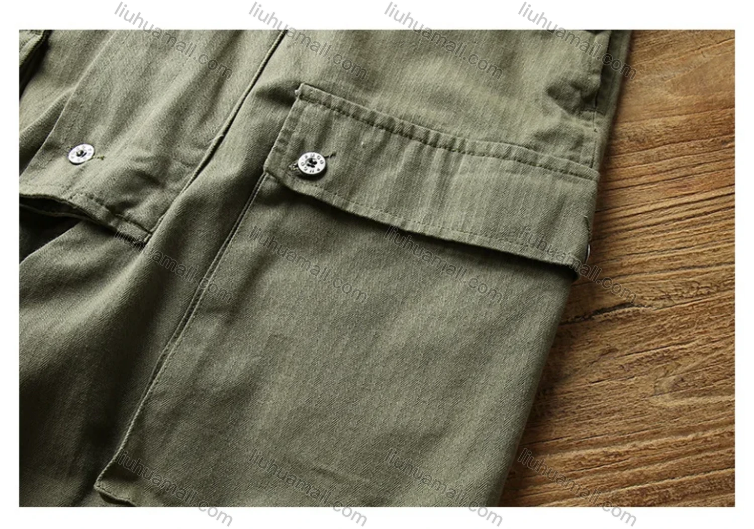 Wholesale Men's Plain Multiple Flap Pockets American Suspenders Loose Casual Cargo Overalls PM-3320# - Liuhuamall