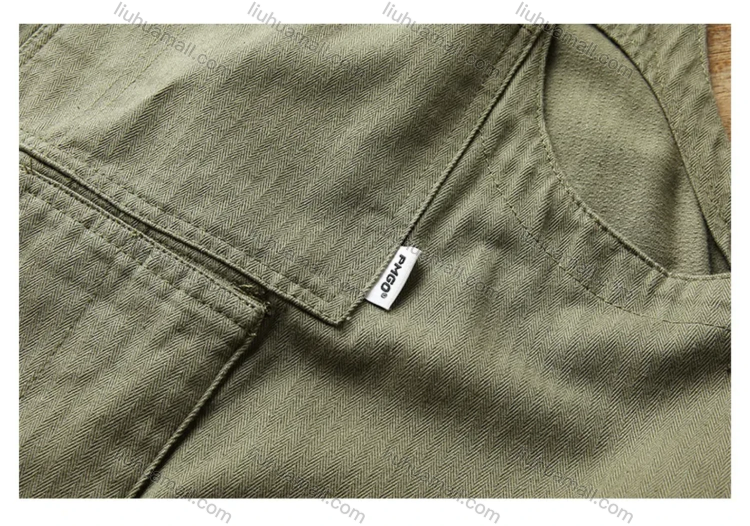 Wholesale Men's Plain Multiple Flap Pockets American Suspenders Loose Casual Cargo Overalls PM-3320# - Liuhuamall