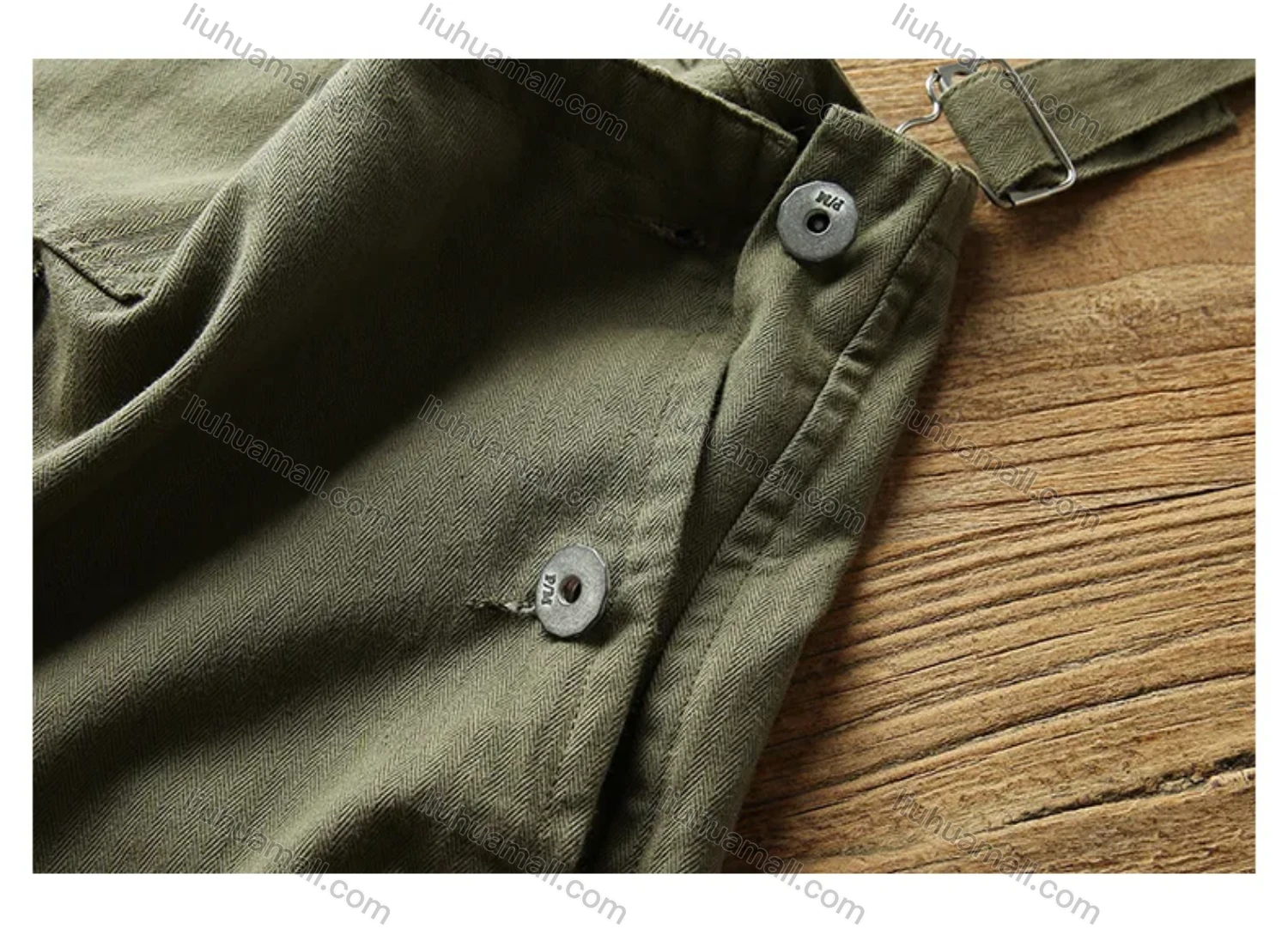 Wholesale Men's Plain Multiple Flap Pockets American Suspenders Loose Casual Cargo Overalls PM-3320# - Liuhuamall