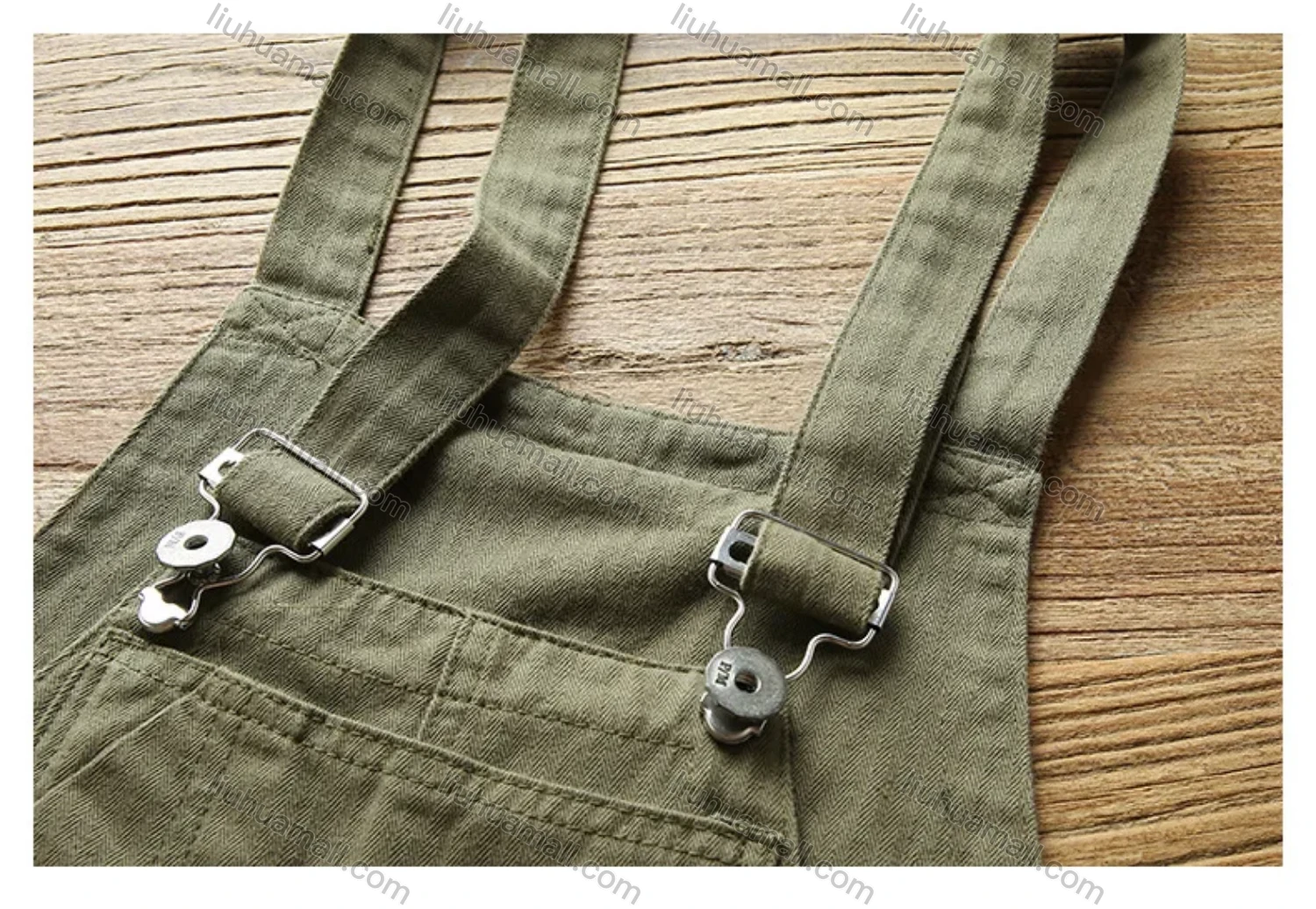 Wholesale Men's Plain Multiple Flap Pockets American Suspenders Loose Casual Cargo Overalls PM-3320# - Liuhuamall