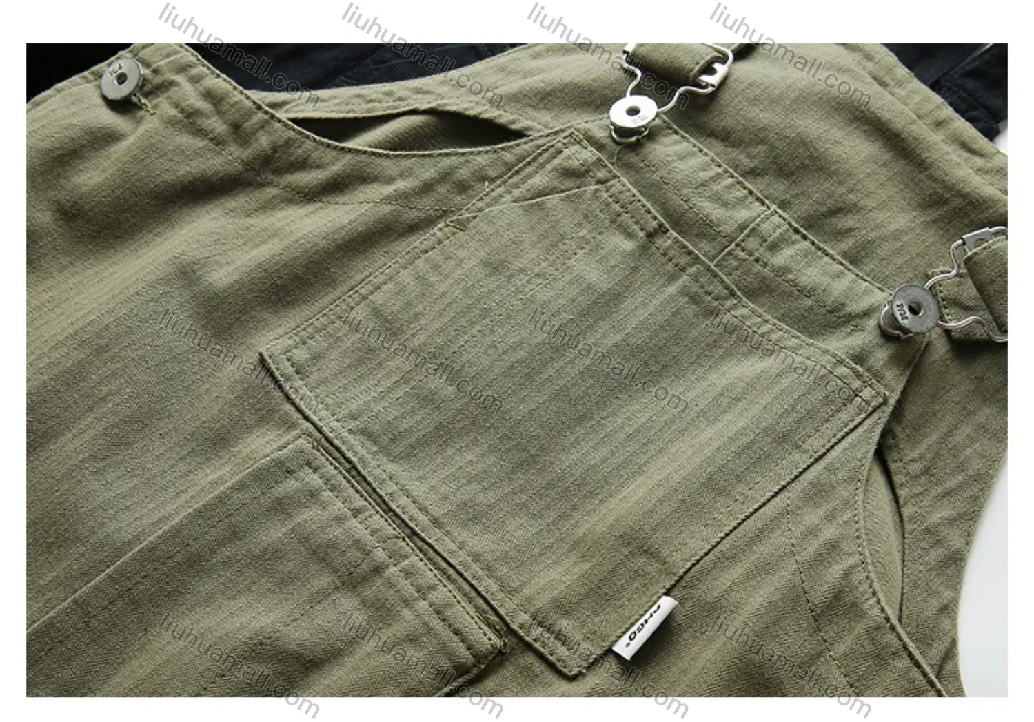 Wholesale Men's Plain Multiple Flap Pockets American Suspenders Loose Casual Cargo Overalls PM-3320# - Liuhuamall