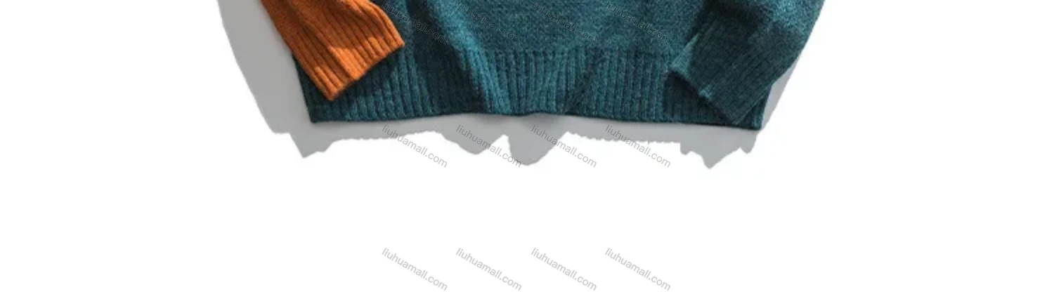 Wholesale Men's Gradient Colorblock Round Neck Ribbed Cuff Comfy Pullover Sweater - Liuhuamall