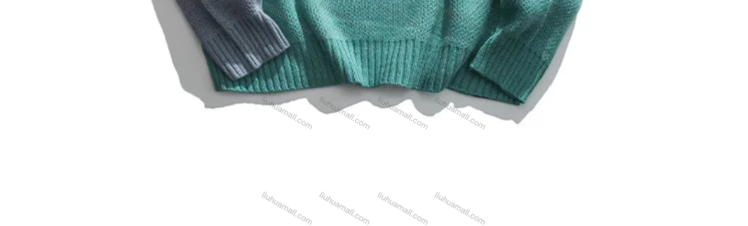 Wholesale Men's Gradient Colorblock Round Neck Ribbed Cuff Comfy Pullover Sweater - Liuhuamall