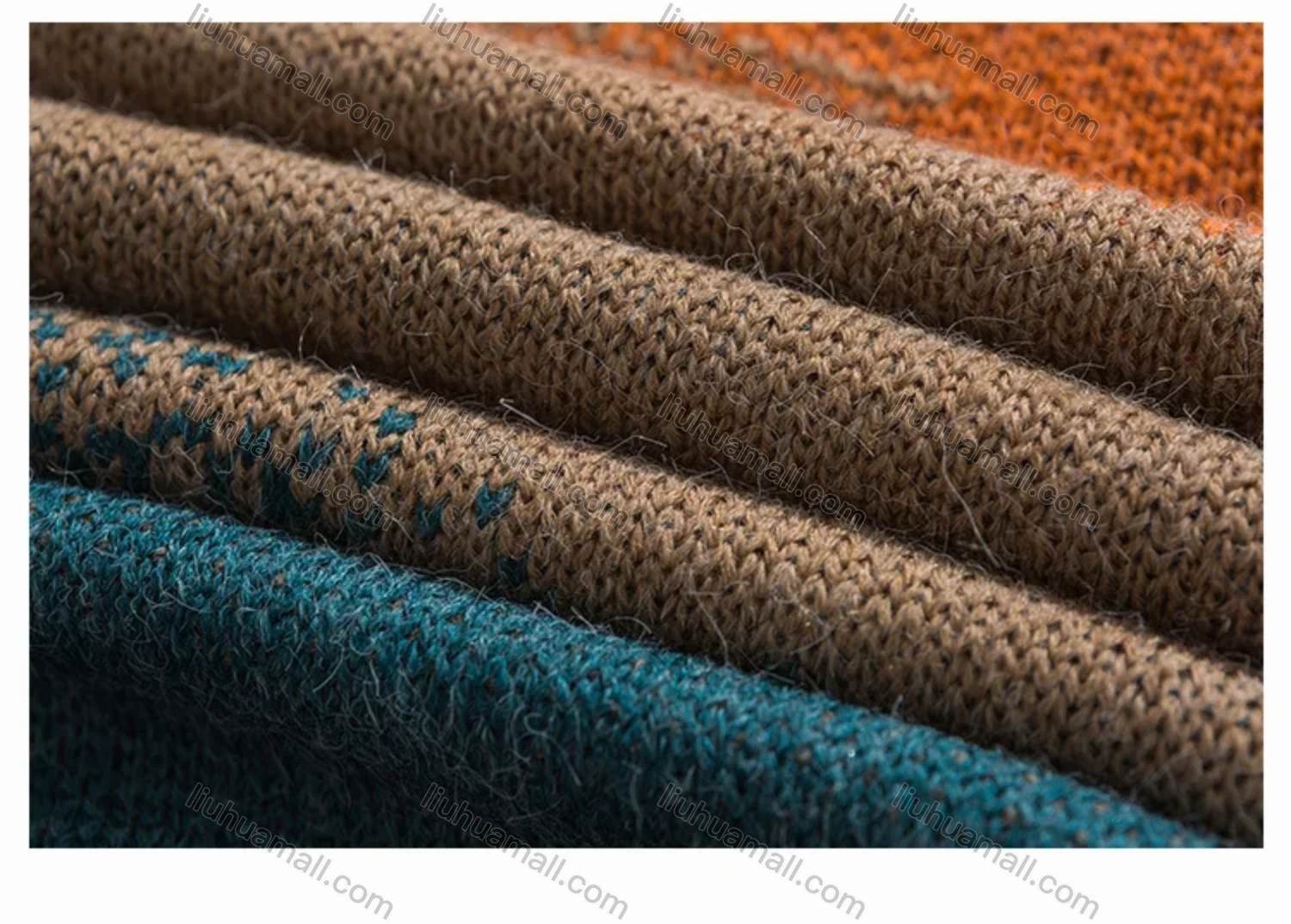 Wholesale Men's Gradient Colorblock Round Neck Ribbed Cuff Comfy Pullover Sweater - Liuhuamall