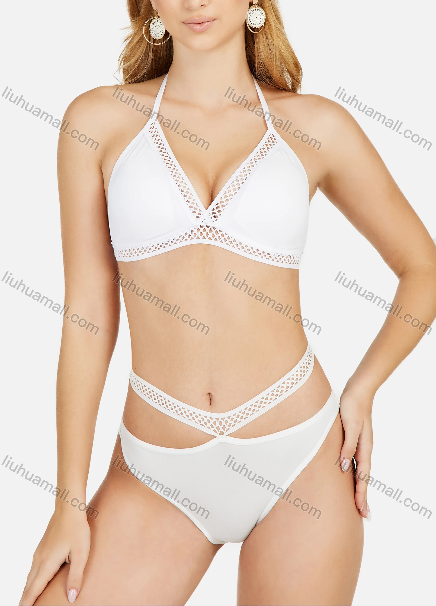 Wholesale Women's Wire Free Comfortable Thin Cup Bra Pantie Lingerie 2 Piece Set - Liuhuamall