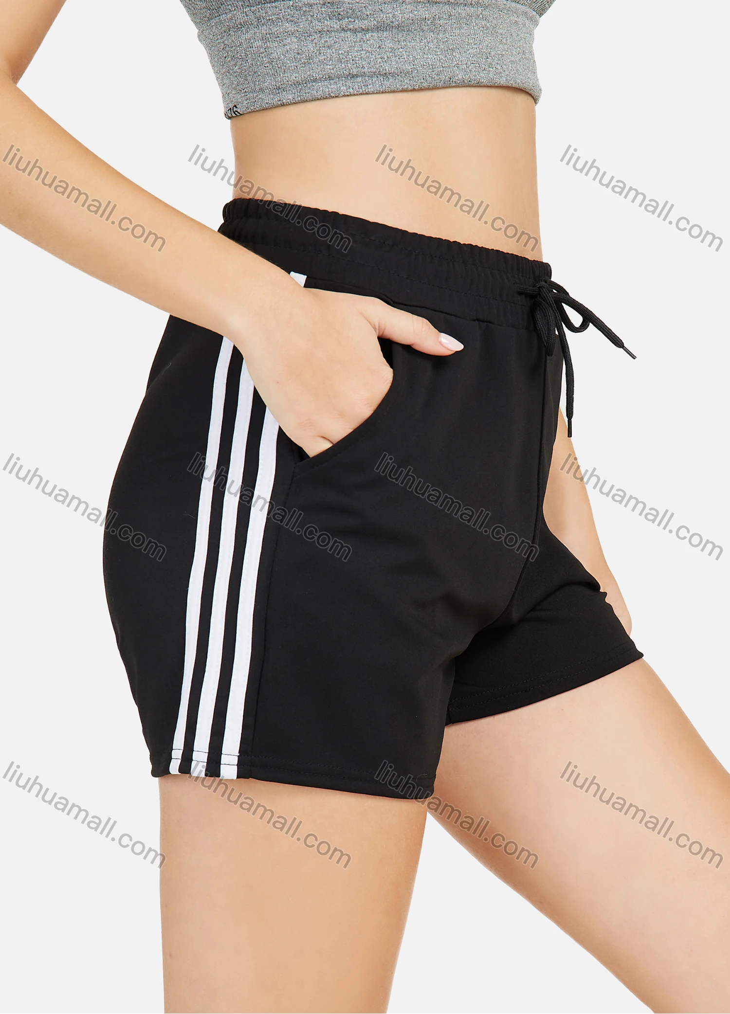 Wholesale Women's Sports Quick-Drying Beauty Back Crop Tank Top With Shorts 2 Piece Set - Liuhuamall