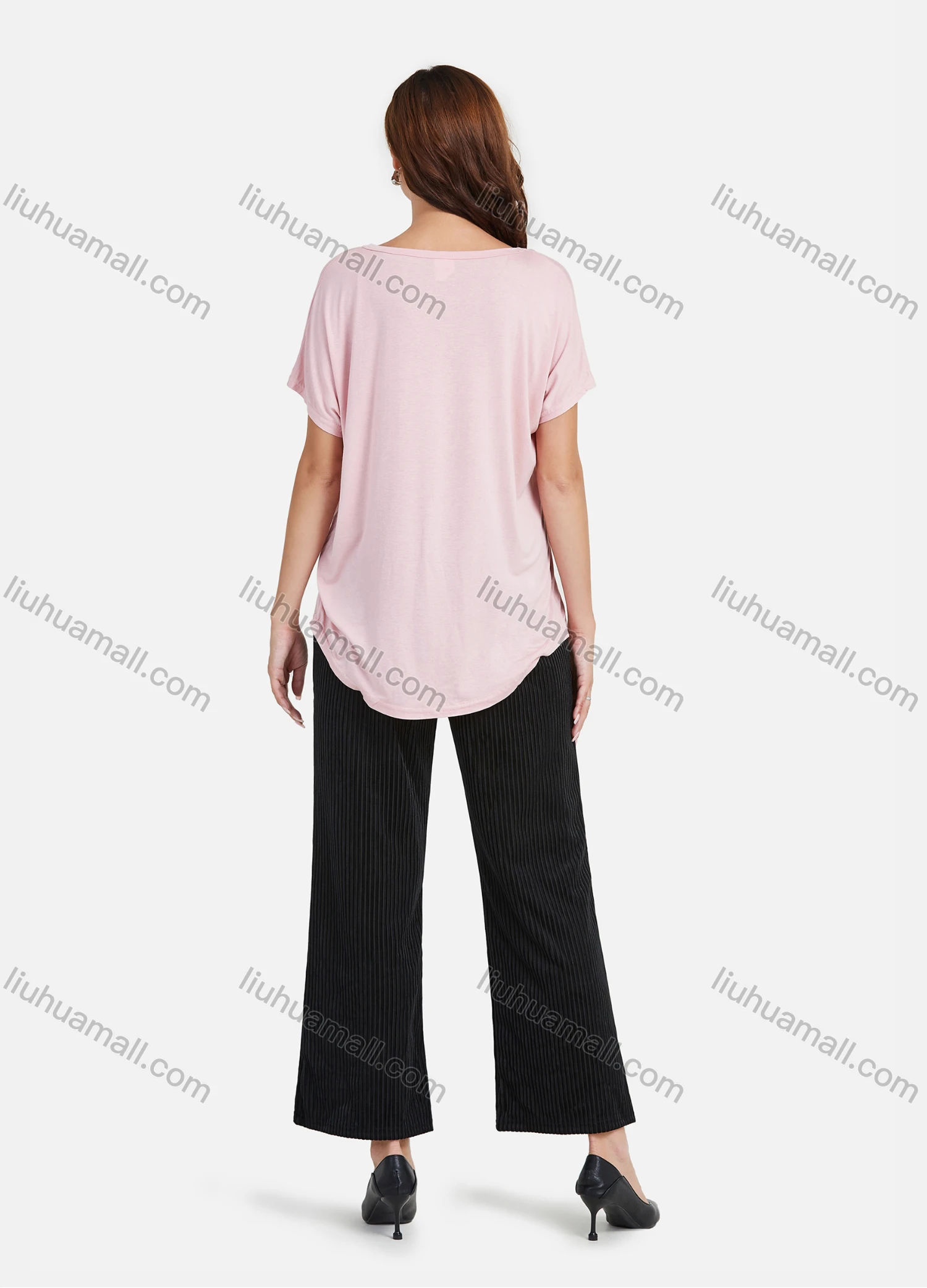 Wholesale Women's Casual Cartoon Print Rhinestone Pearl Decor Loose Fit Short Sleeve Tee - Liuhuamall