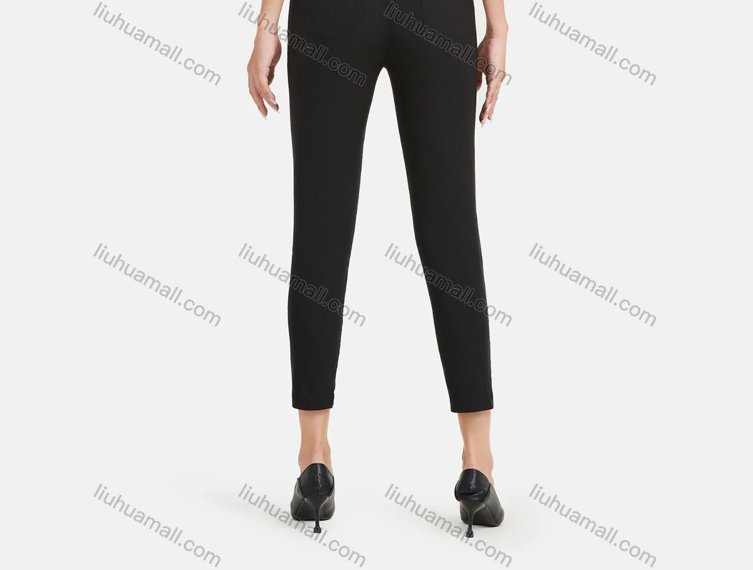 Wholesale Women's Autumn Solid Floral Lace Button Closure Casual Cropped Pants - Liuhuamall