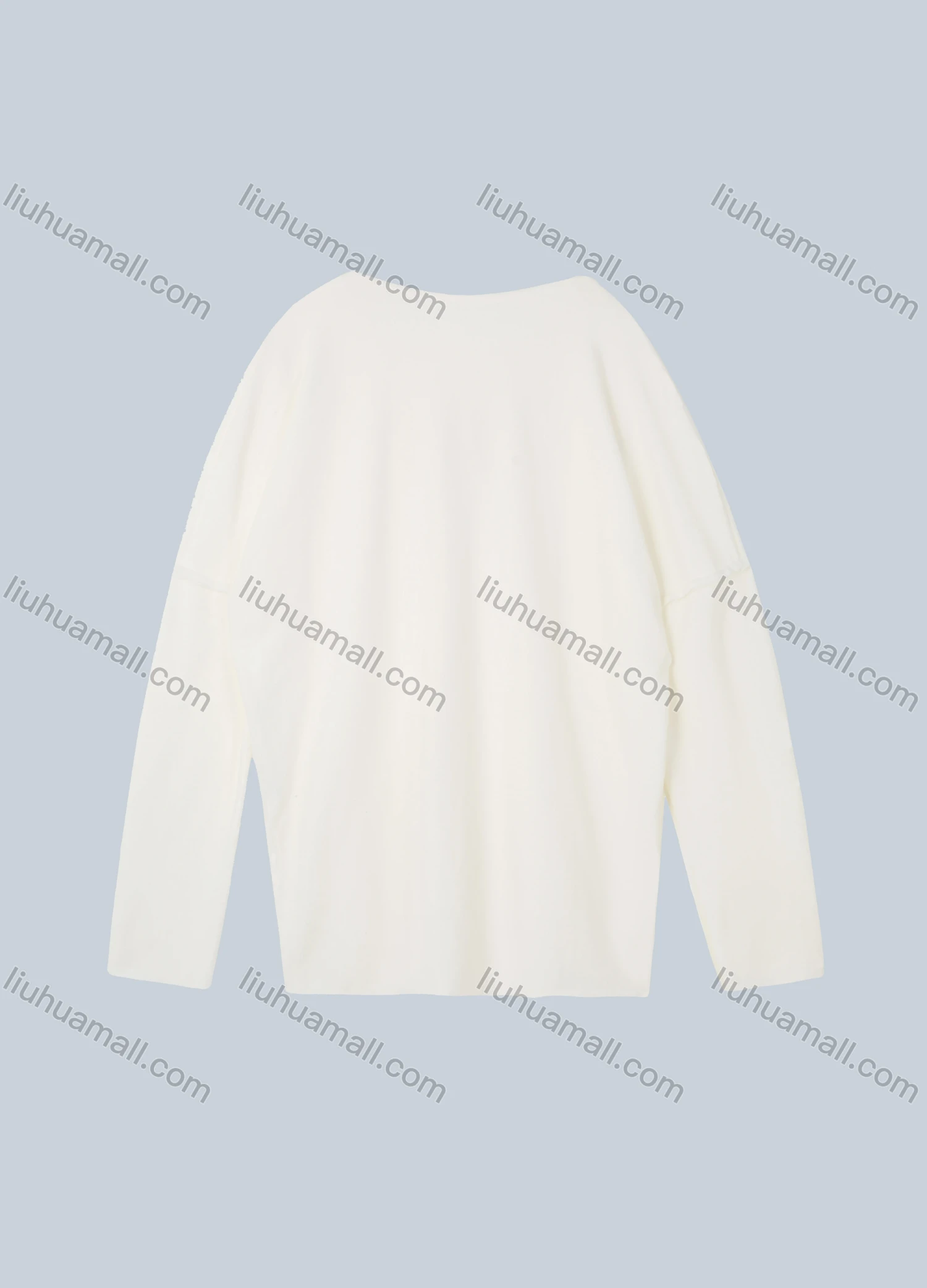 Wholesale Women's Casual V Neck Drop Shoulder Split Side High Low Hem Plain Sweater - Liuhuamall