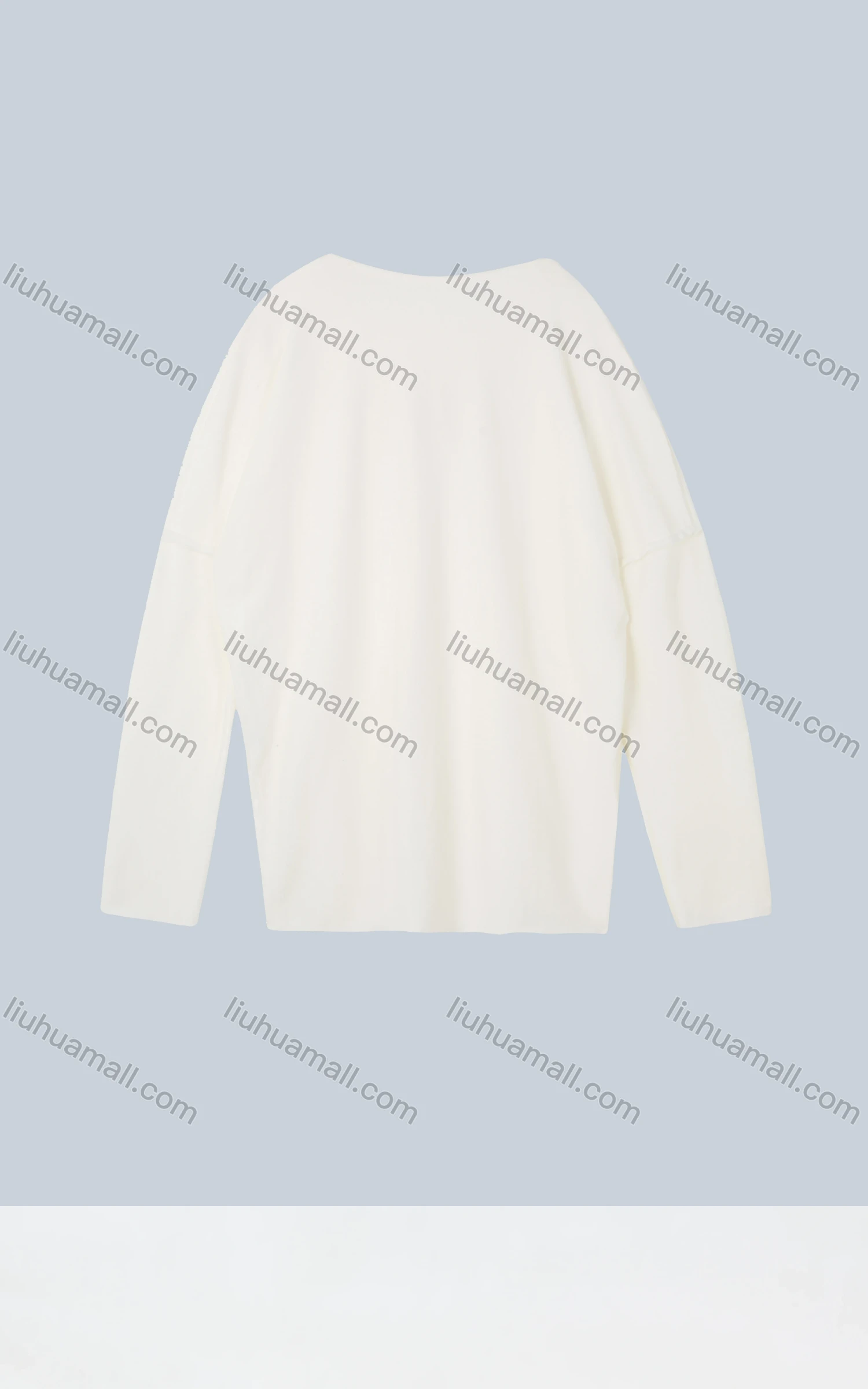 Wholesale Women's Casual V Neck Drop Shoulder Split Side High Low Hem Plain Sweater - Liuhuamall
