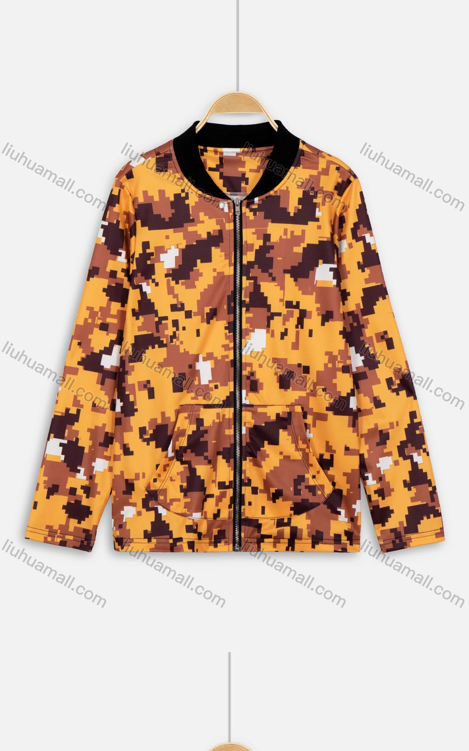 Wholesale Women's Zip Up Digital Camo Print Long Sleeve Casual Jacket - Liuhuamall