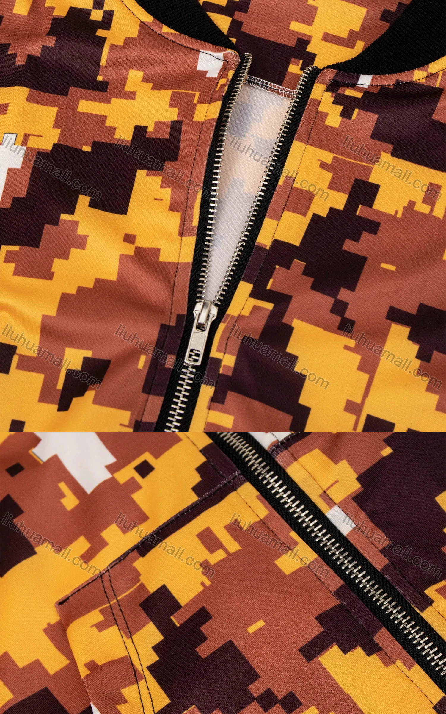 Wholesale Women's Zip Up Digital Camo Print Long Sleeve Casual Jacket - Liuhuamall