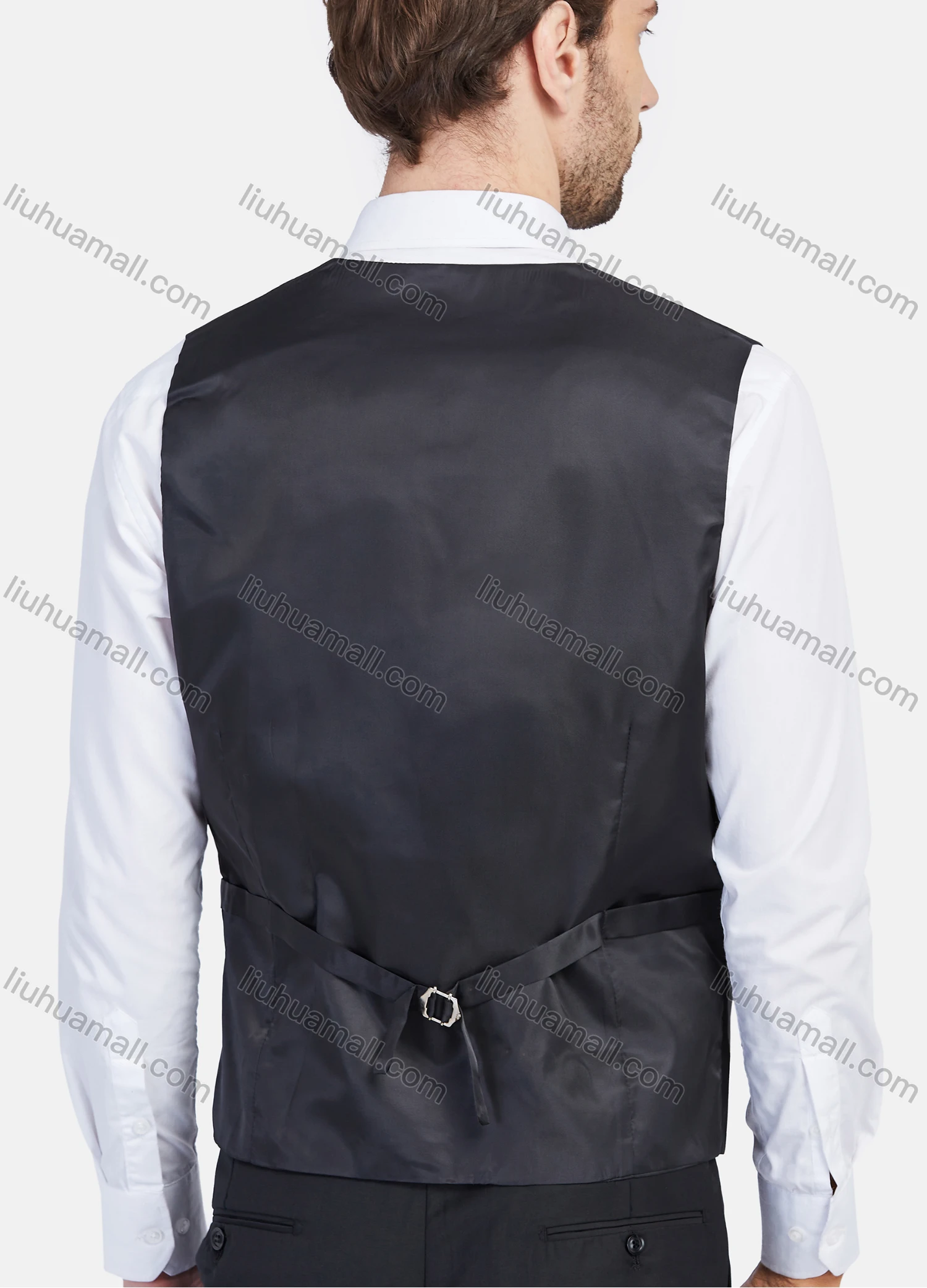 Wholesale Men's Business Lapel One Button Plaid Basics Blazer With Waistcoat 3 Piece Suit Set - Liuhuamall