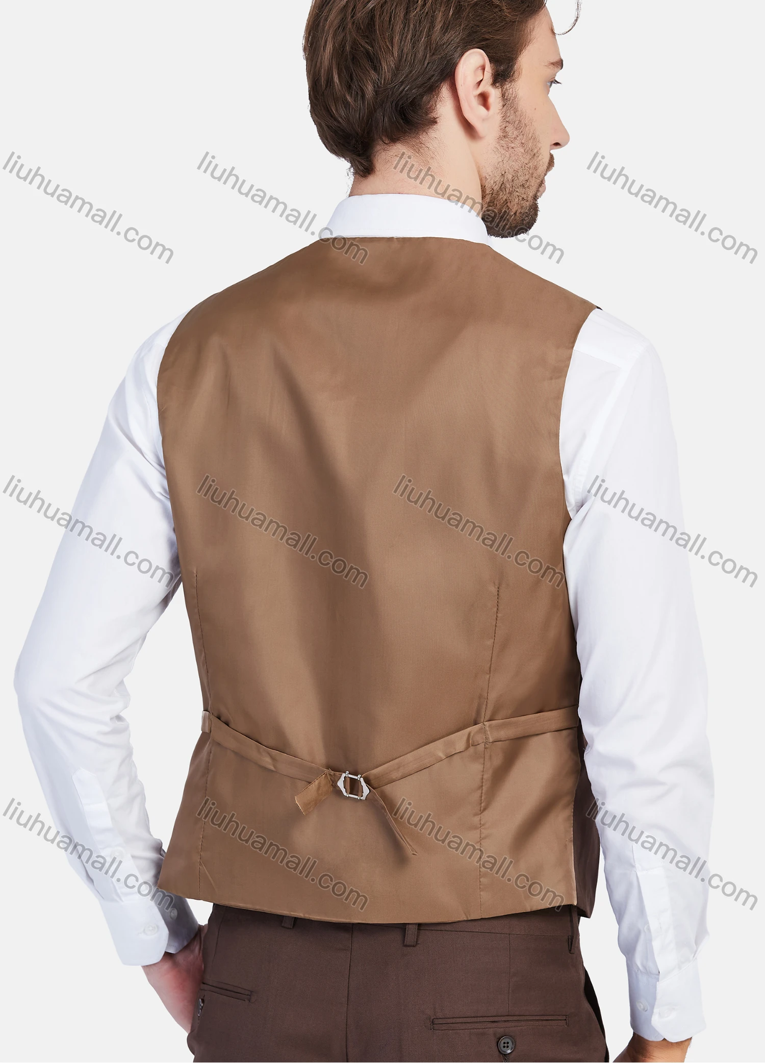 Wholesale Men's Business Lapel One Button Plaid Blazer Jakcet With Waistcoat 3 Piece Suit Set - Liuhuamall