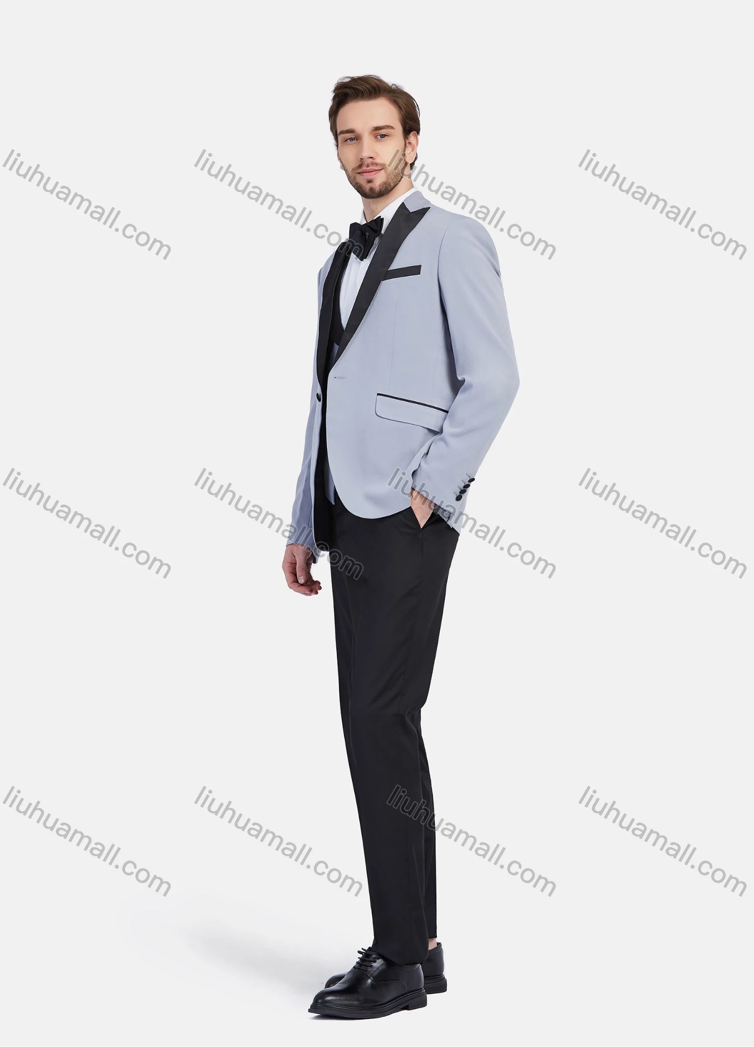 Wholesale Men's 3 Pieces Formal Blazer Slim Fit Waistcoat Wedding Groomsmen Suit Set - Liuhuamall