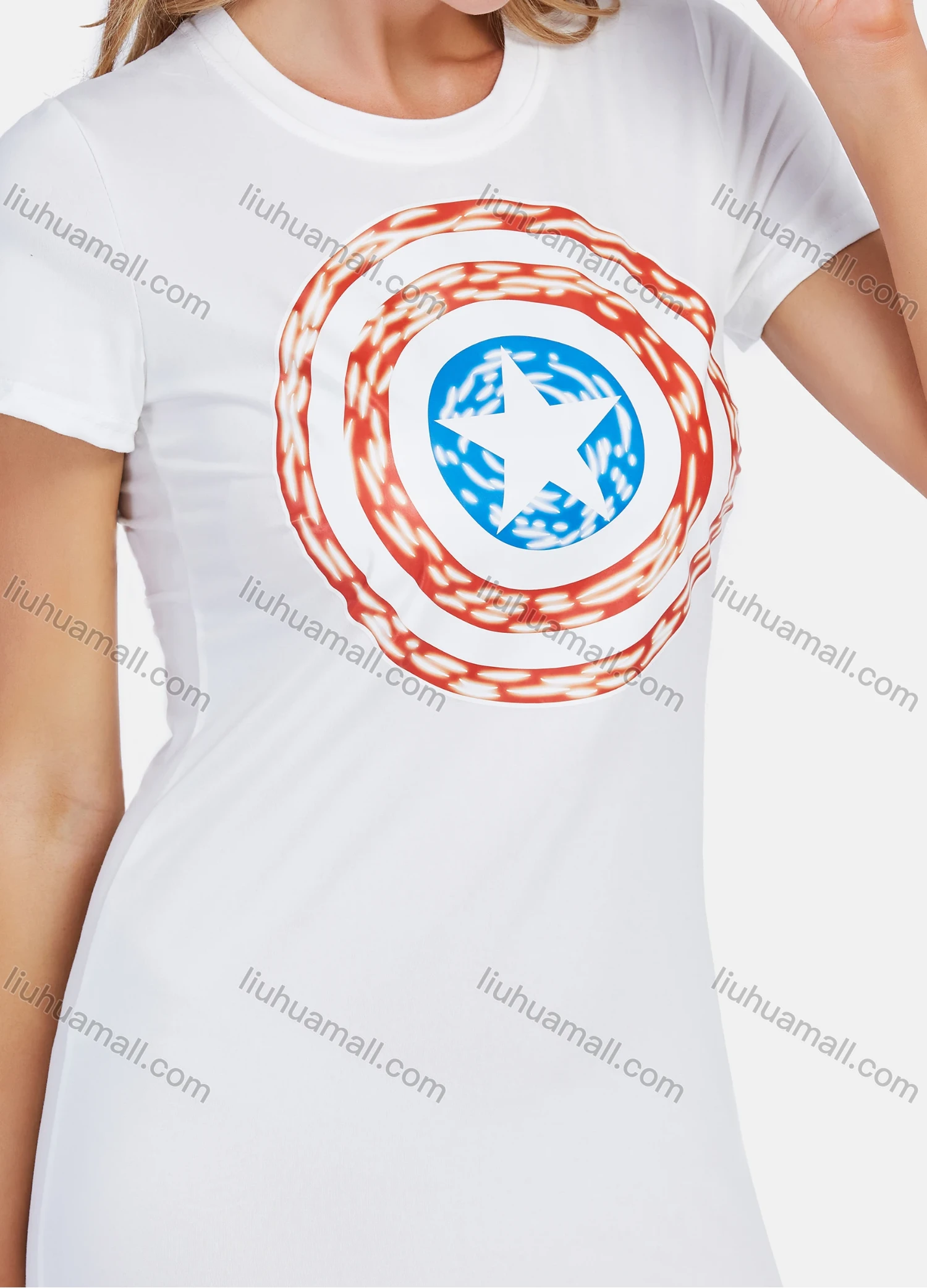 Wholesale Women's Casual Short Sleeve Graphic Slim Plain Short Tee Dress - Liuhuamall