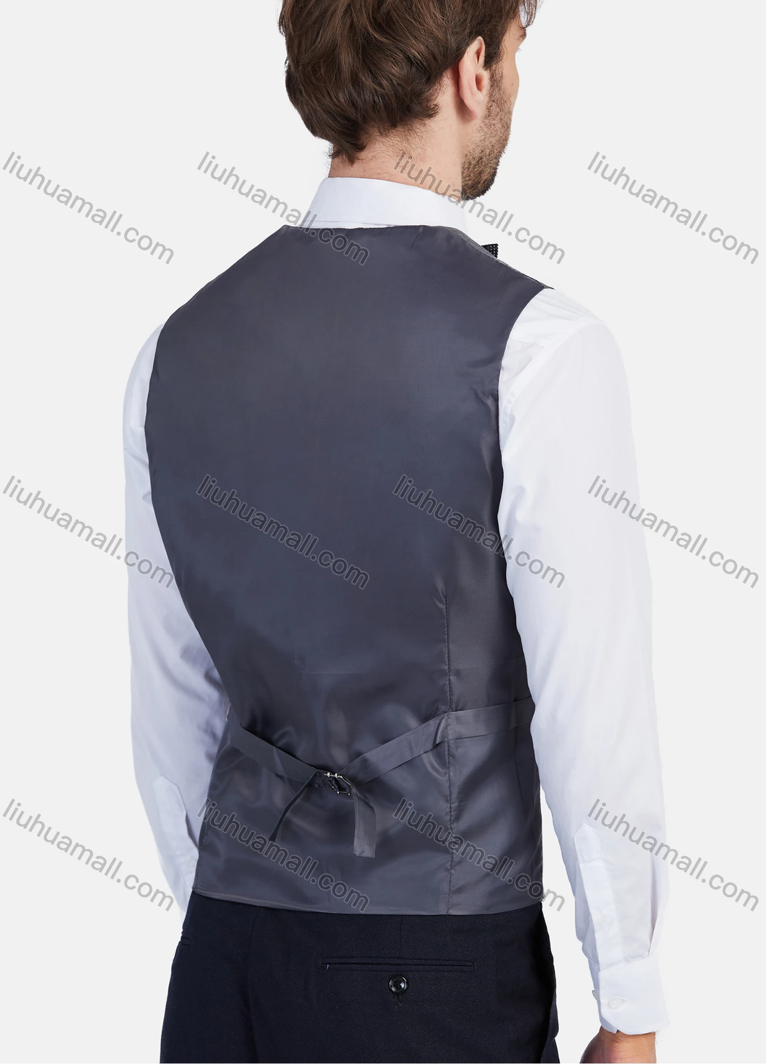 Wholesale Men's Formal Business Striped Print Slim Fit Lapel Suit Jacket With Waistcoat 3 Piece Set - Liuhuamall