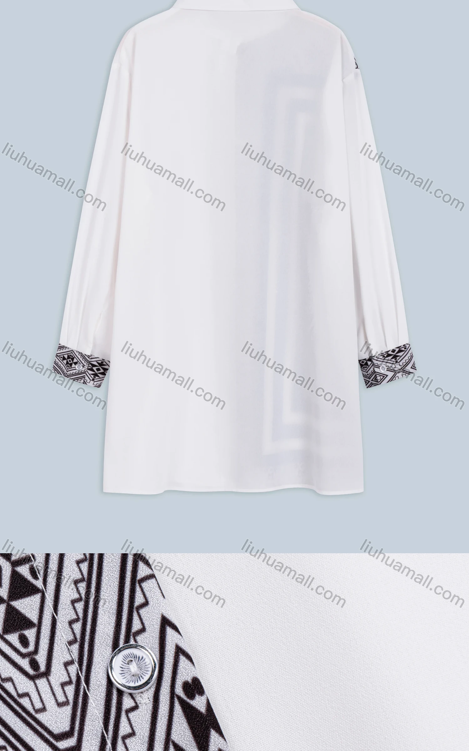 Wholesale Women's Fall Casual Comfortable Long Sleeve Patchwork Print Shirt - Liuhuamall