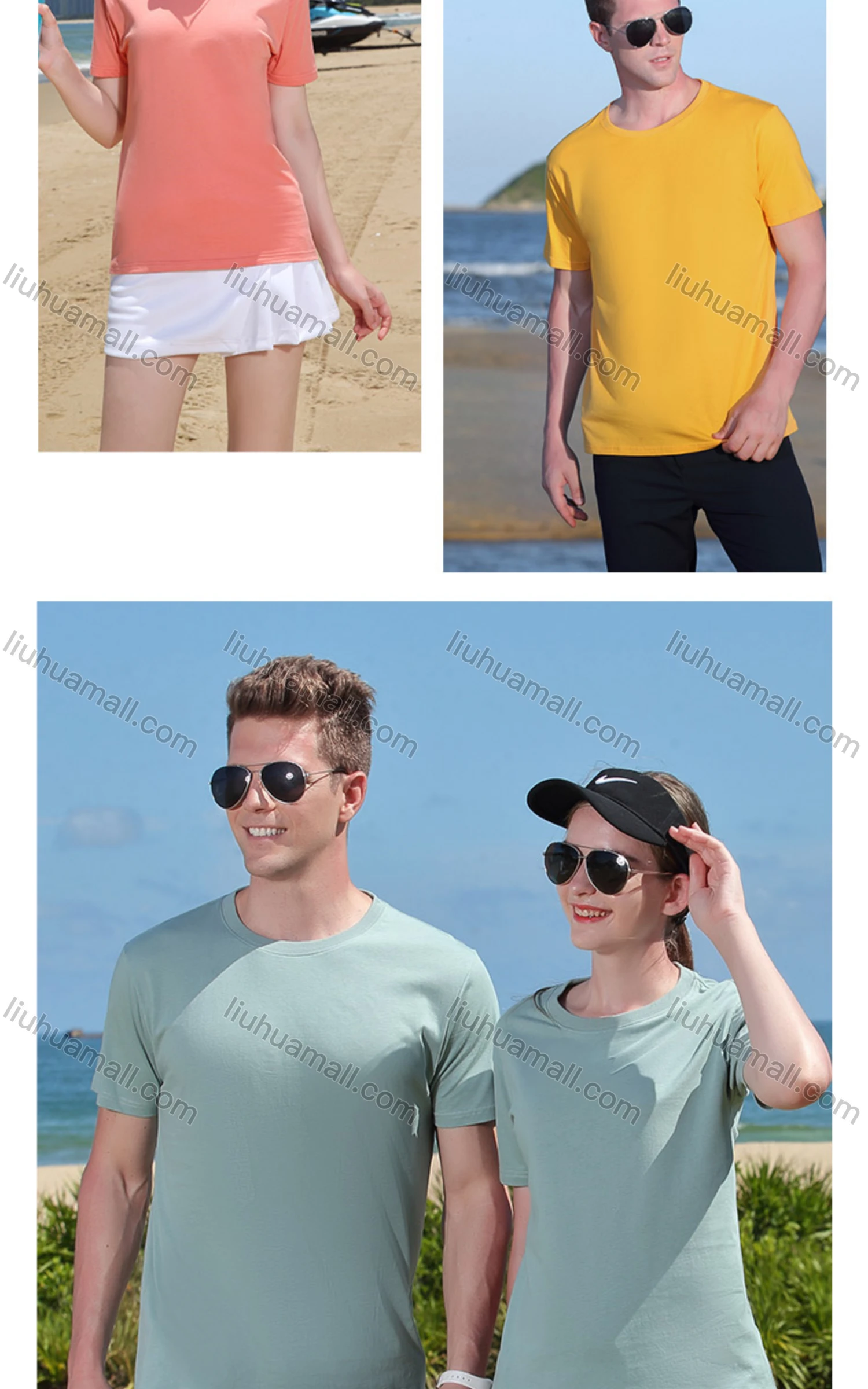 Wholesale Men's Cotton Basics Plain Short Sleeve Round Neck T-Shirt 01# - Liuhuamall