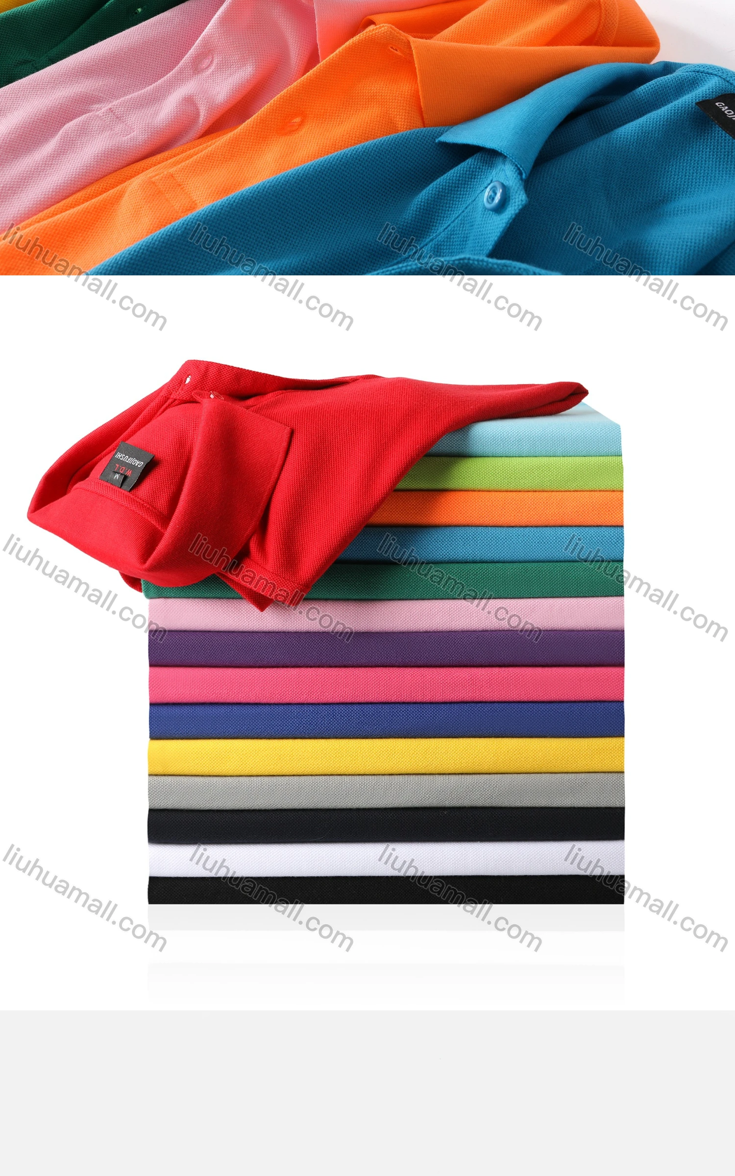 Wholesale Men's Basics Plain Slim Fit Short Sleeve Casual Polo Shirt 106# - Liuhuamall