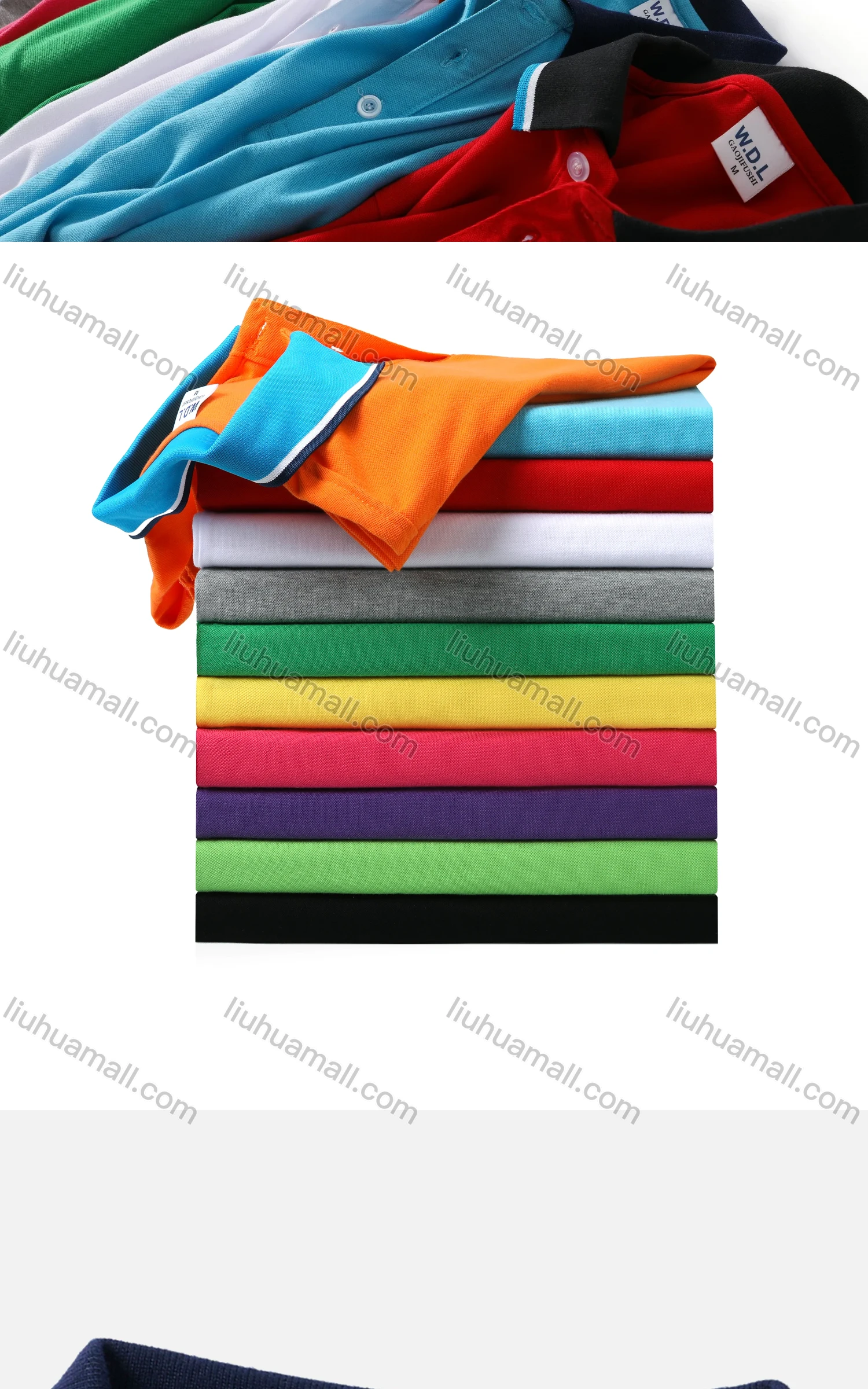 Wholesale Men's Casual Contrast Short Sleeve Button Front Polo Shirt 108# - Liuhuamall