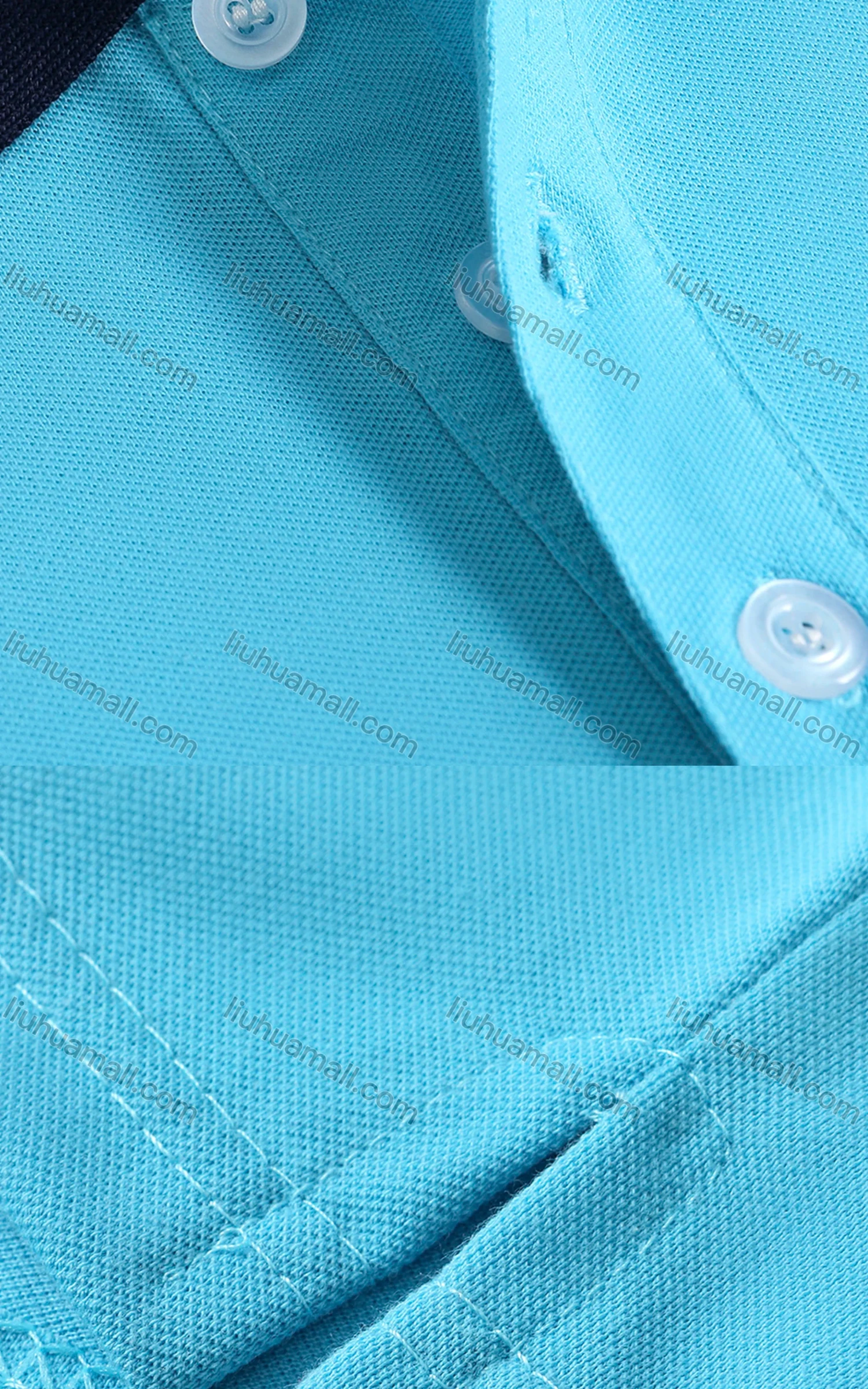 Wholesale Men's Casual Contrast Short Sleeve Button Front Polo Shirt 108# - Liuhuamall