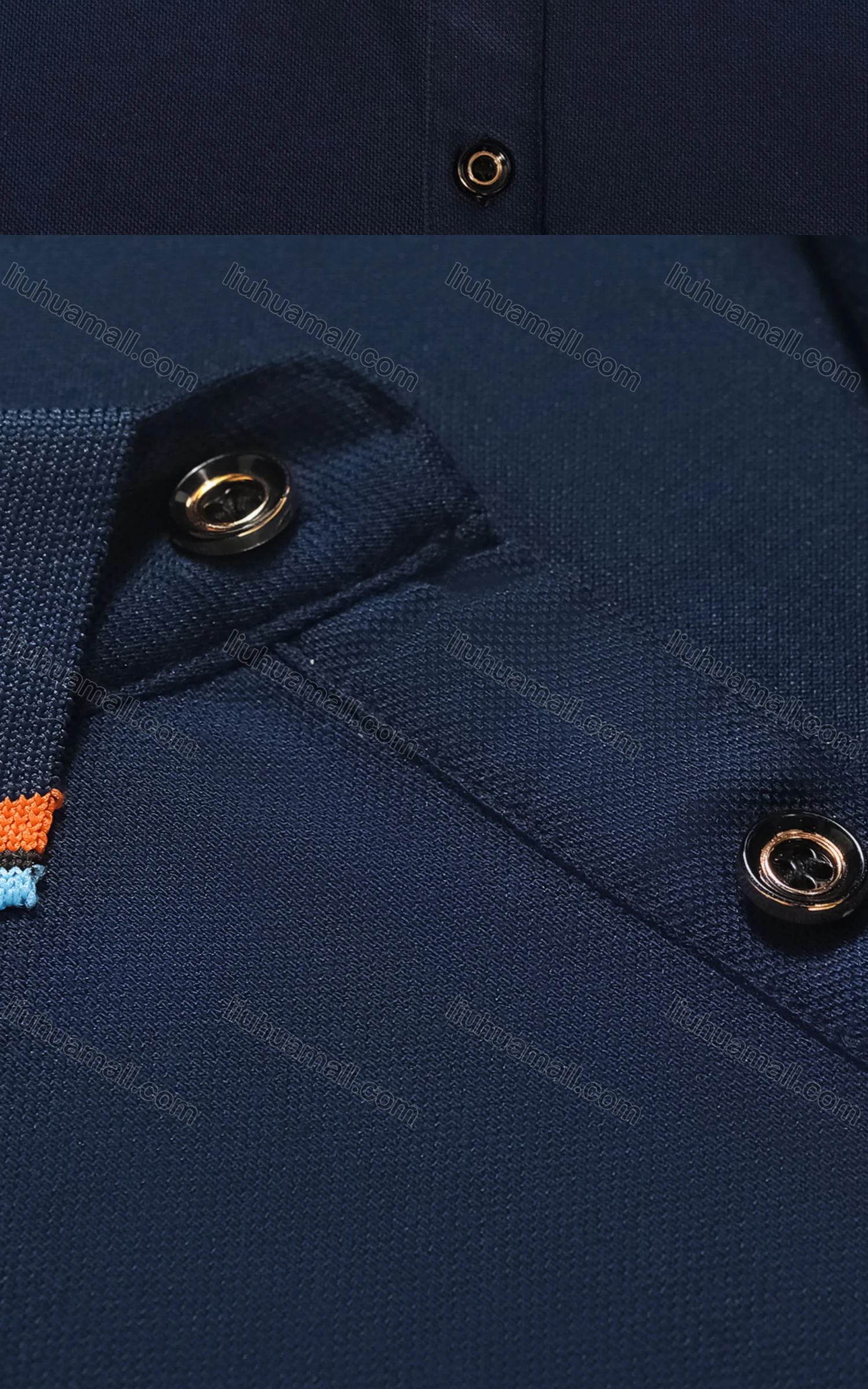 Wholesale Men's Striped Trim Slim Fit Short Sleeve Casual Sleeve Polo Shirt 980# - Liuhuamall