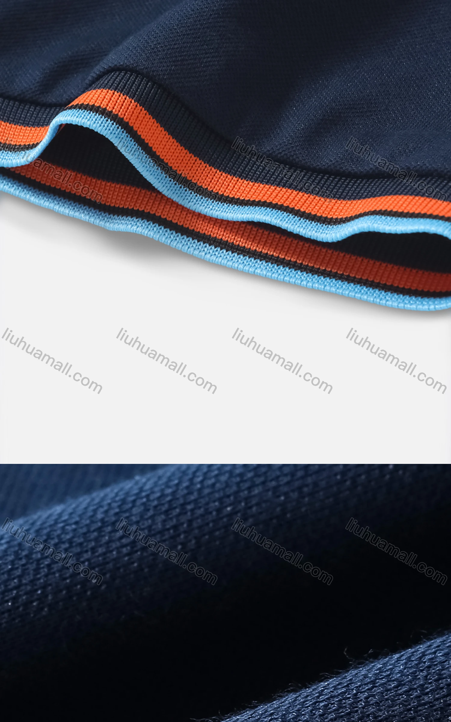 Wholesale Men's Striped Trim Slim Fit Short Sleeve Casual Sleeve Polo Shirt 980# - Liuhuamall