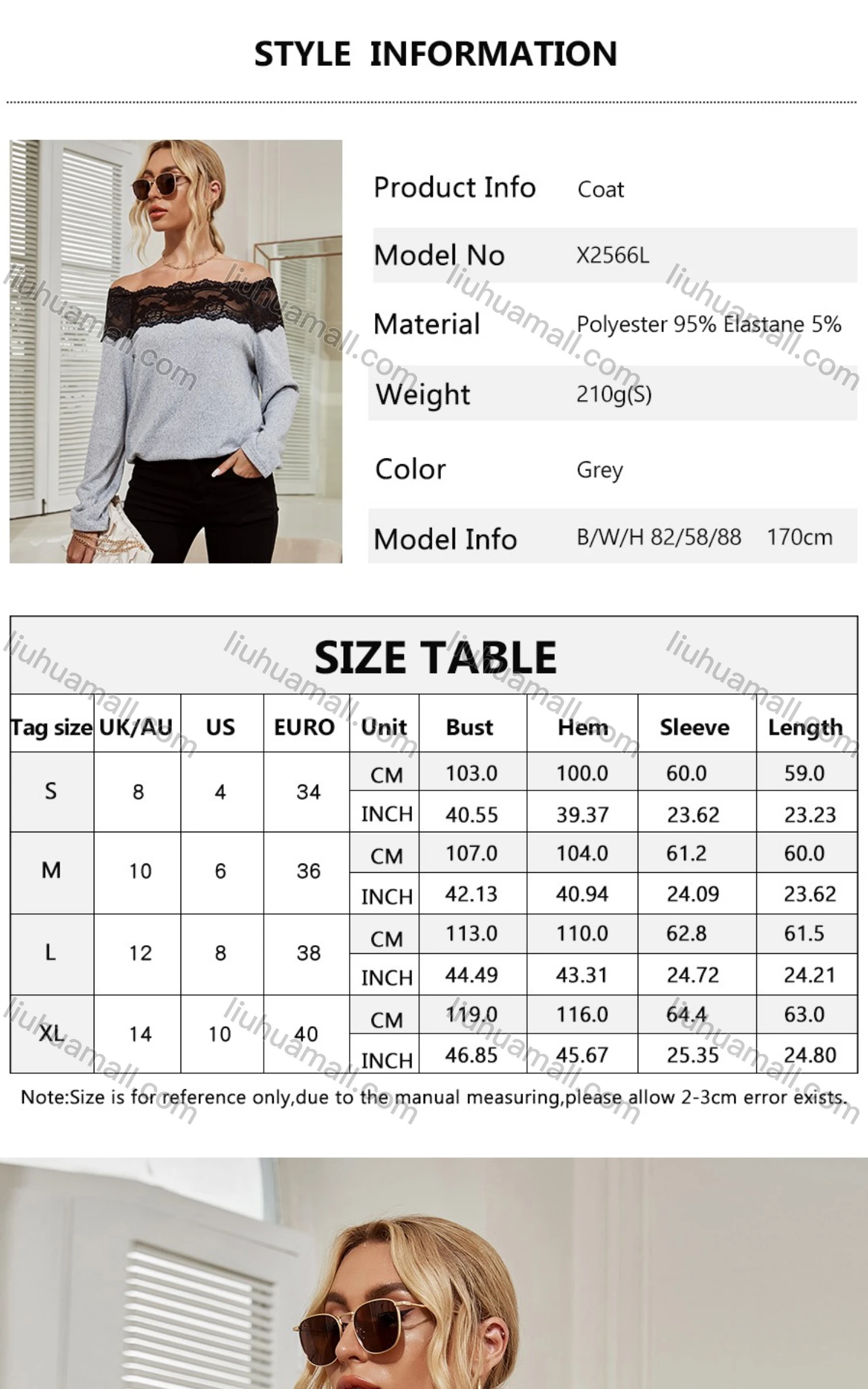 Wholesale Women's Casual Long Sleeve Off Shoulder Lace Trim Splicing Plain Blouse X2566L# - Liuhuamall
