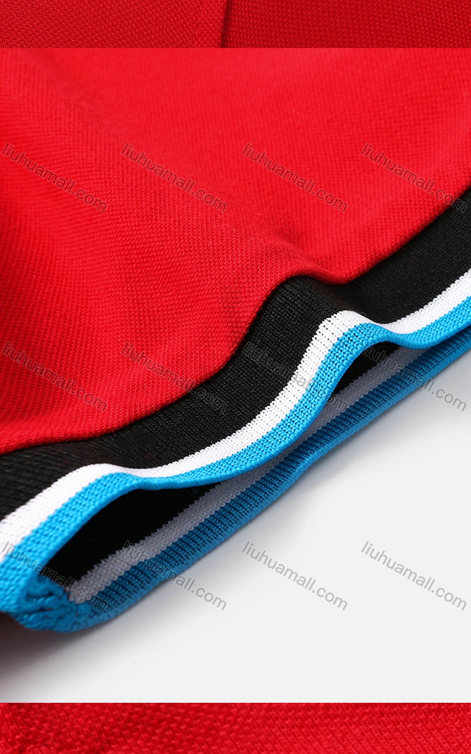 Wholesale Men's Contrast Striped Trim Patch Pocket Short Sleeve Polo Shirt 903# - Liuhuamall