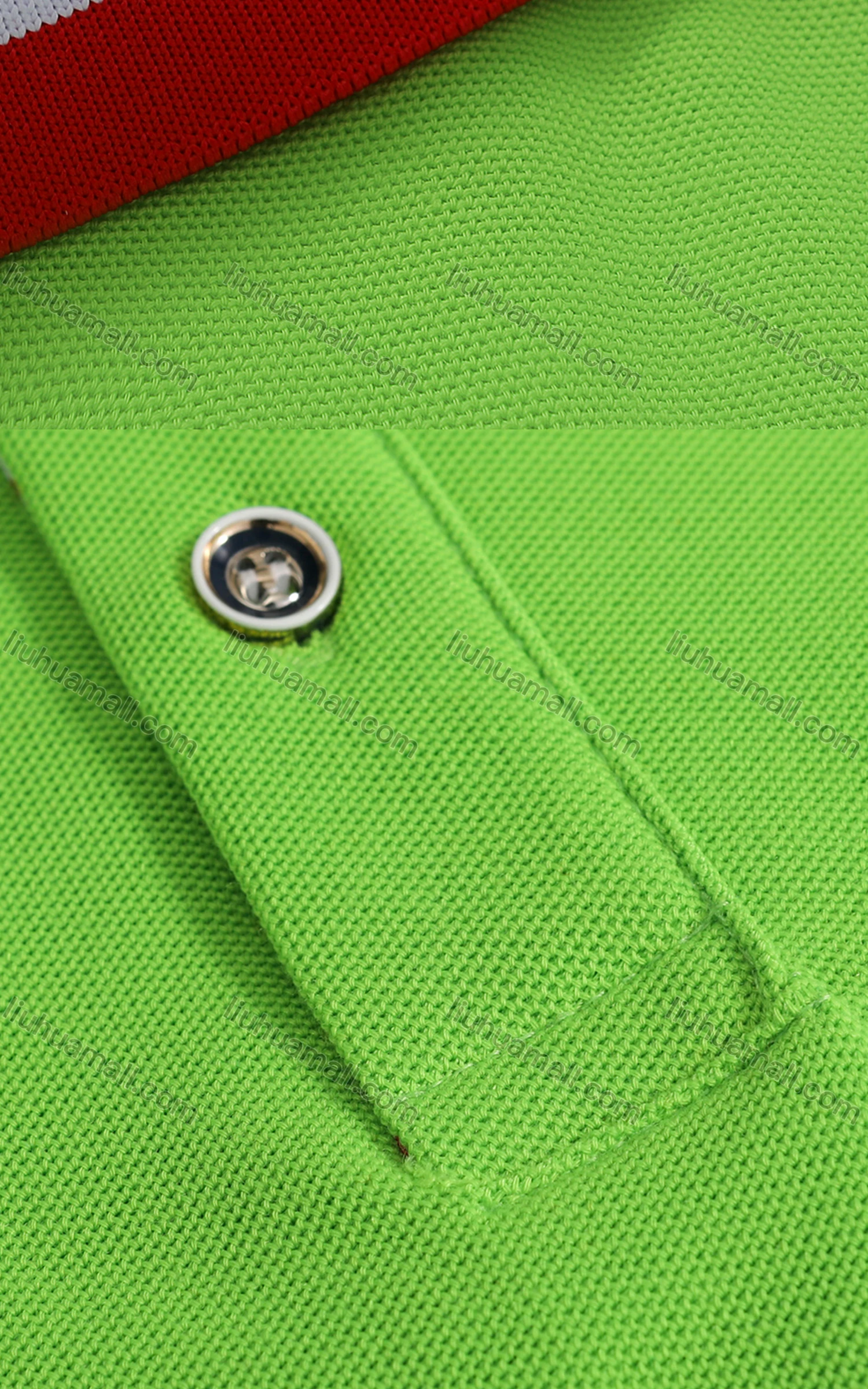 Wholesale Men's Multicolor Striped Trim Patch Pocket Short Sleeve Polo Shirt 905# - Liuhuamall
