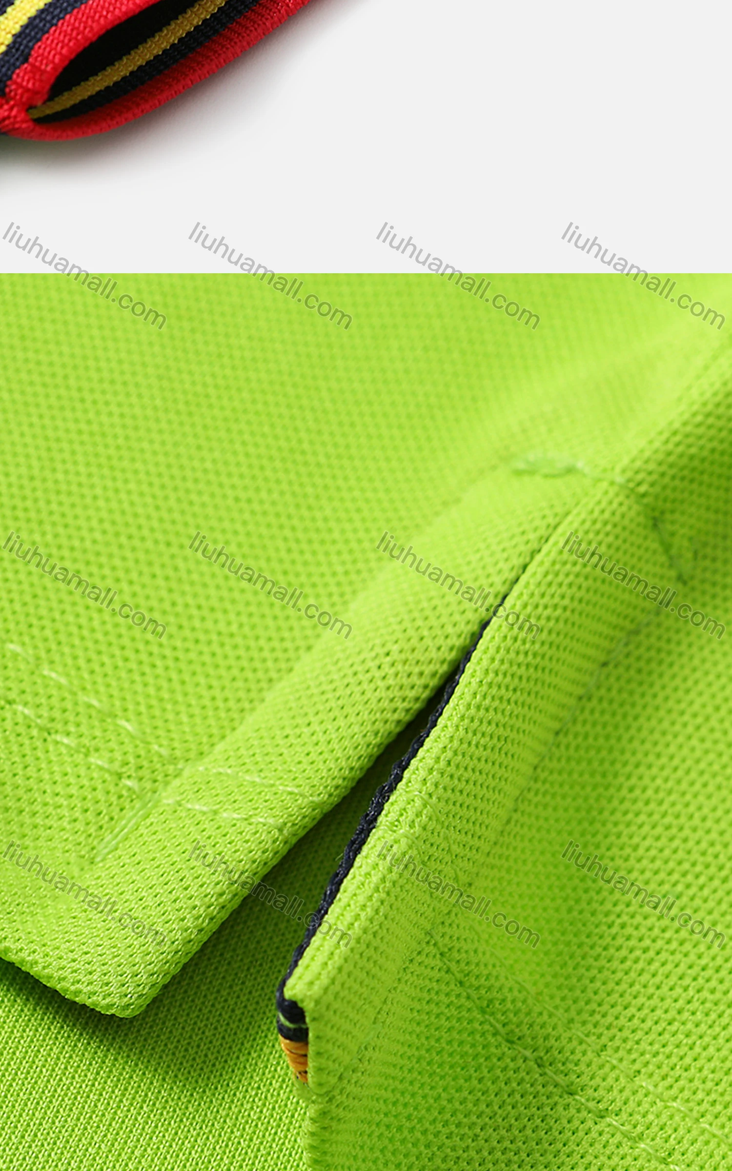 Wholesale Men's Multicolor Striped Trim Short Sleeve Polo Shirt 5801# - Liuhuamall