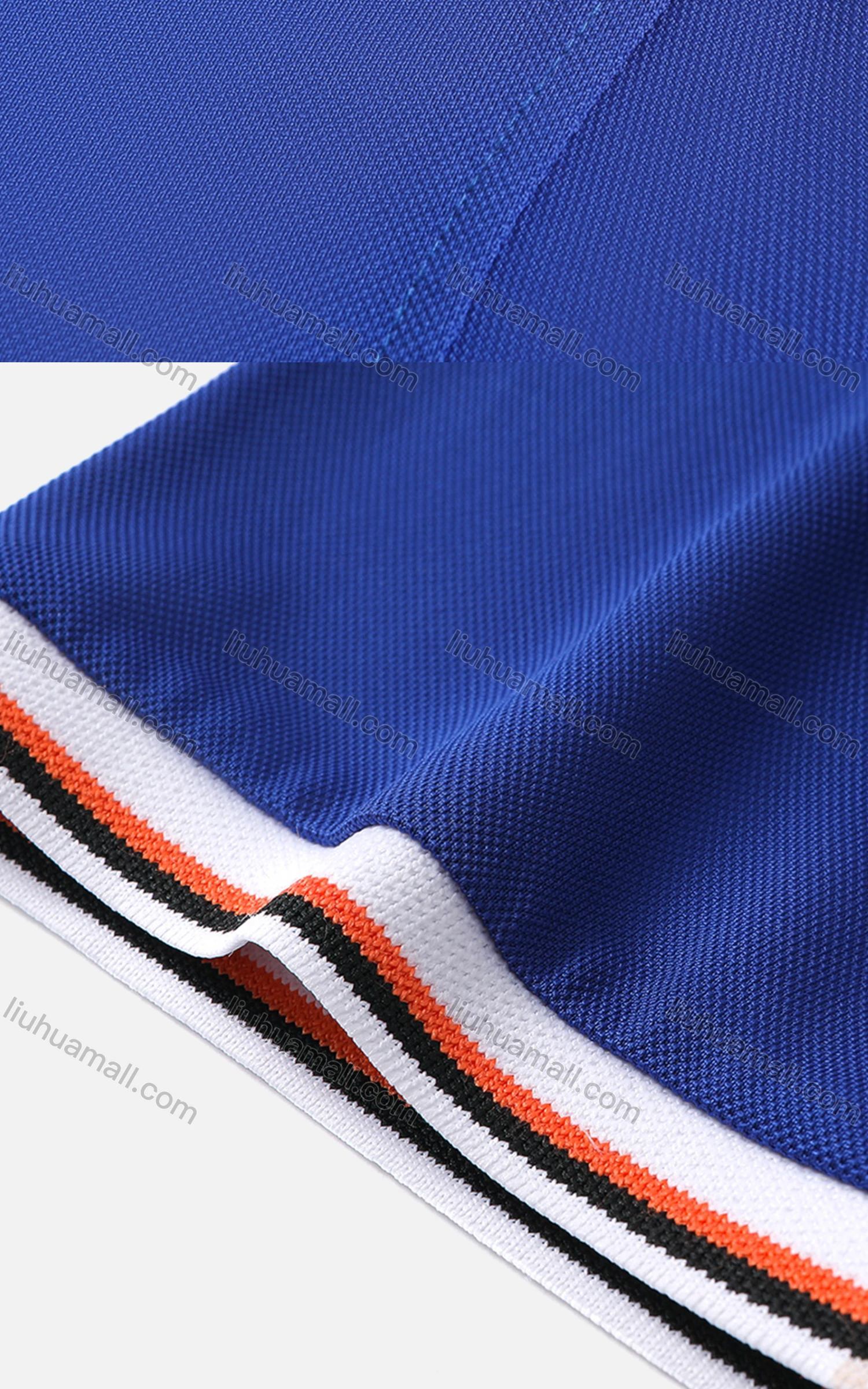 Wholesale Men's Contrast Stripe Trim Short Sleeve Polo Shirt 5803# - Liuhuamall