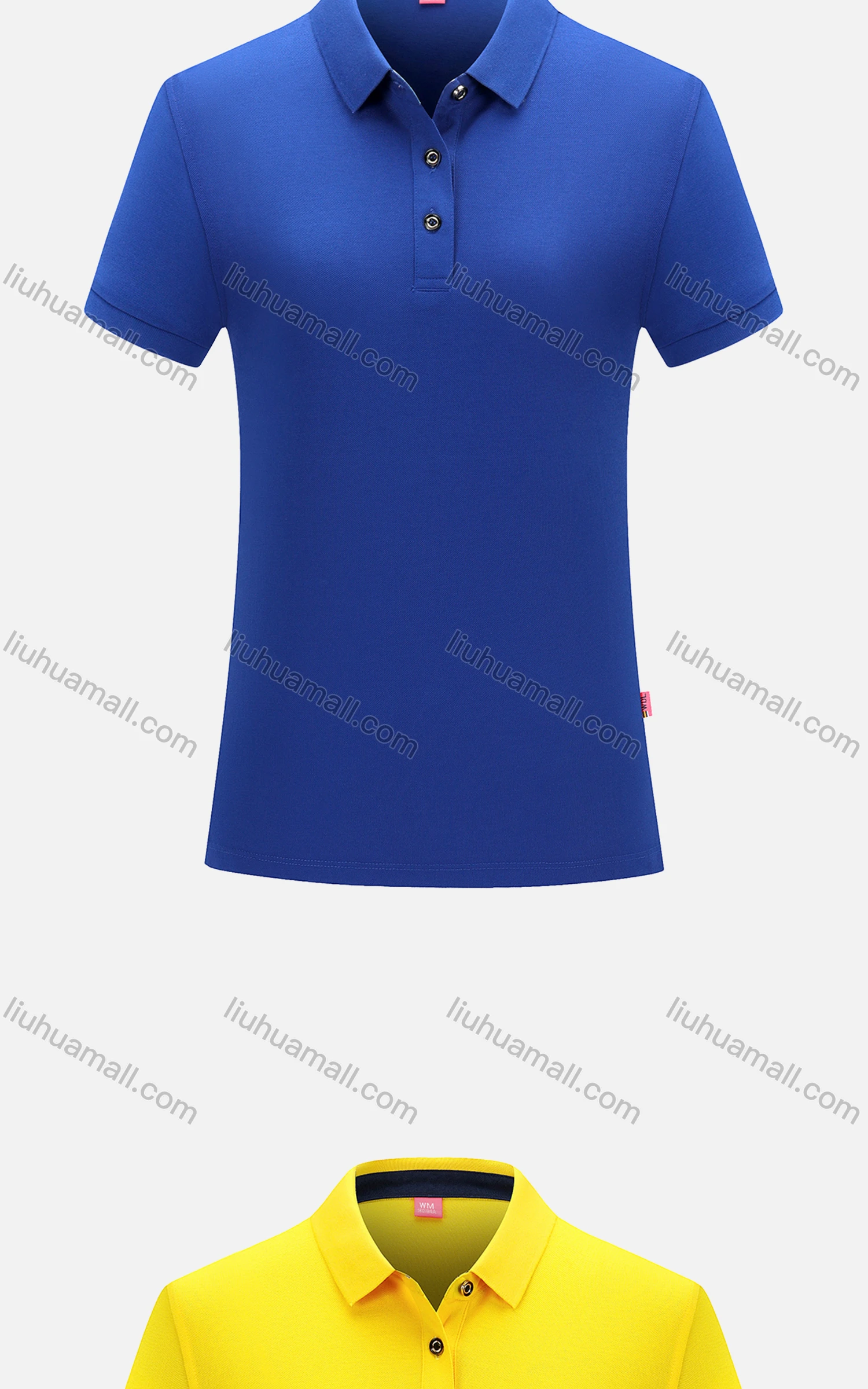 Wholesale Women's Casual Vented Hem Short Sleeve Polo Shirt 6882B# - Liuhuamall