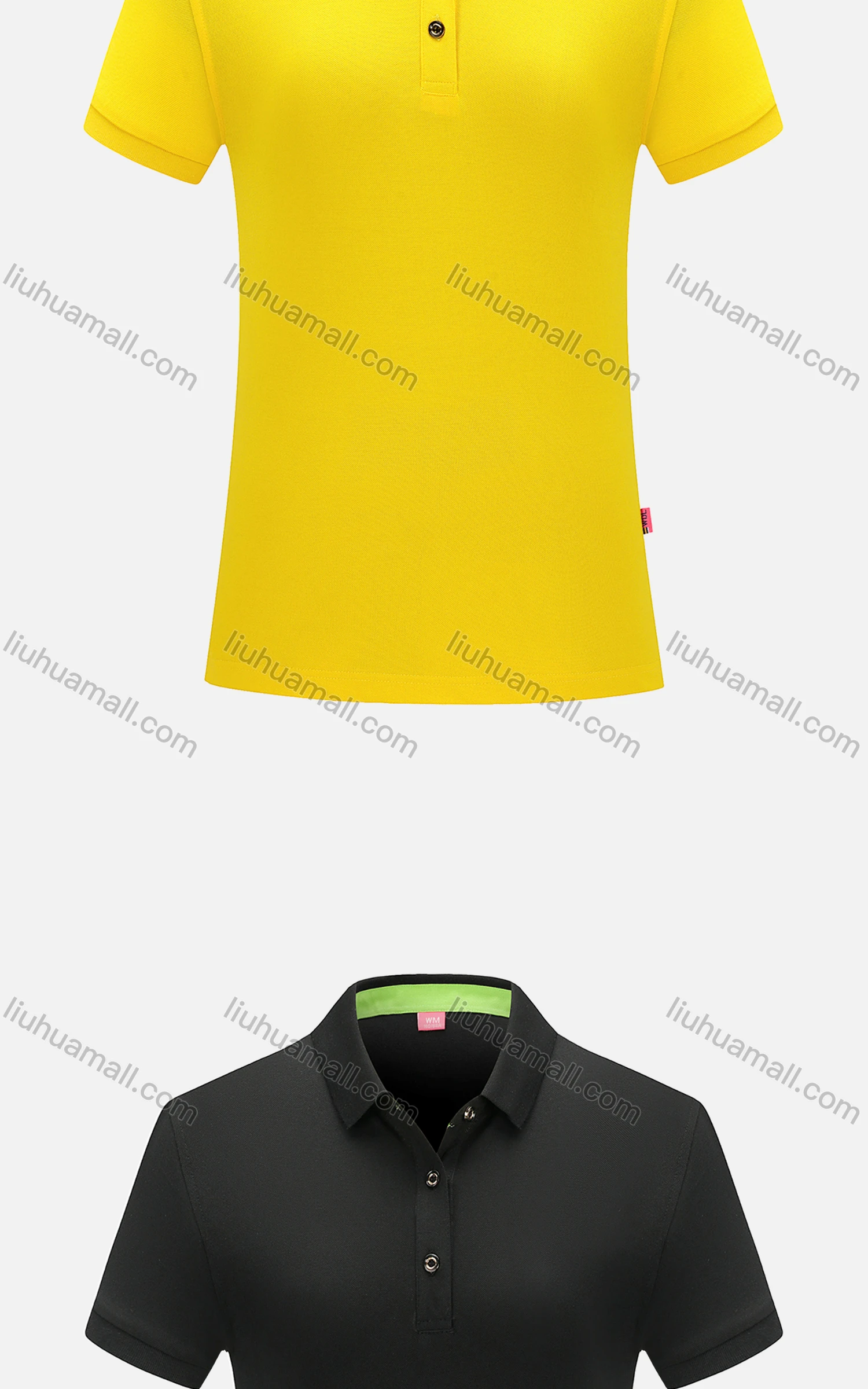 Wholesale Women's Casual Vented Hem Short Sleeve Polo Shirt 6882B# - Liuhuamall