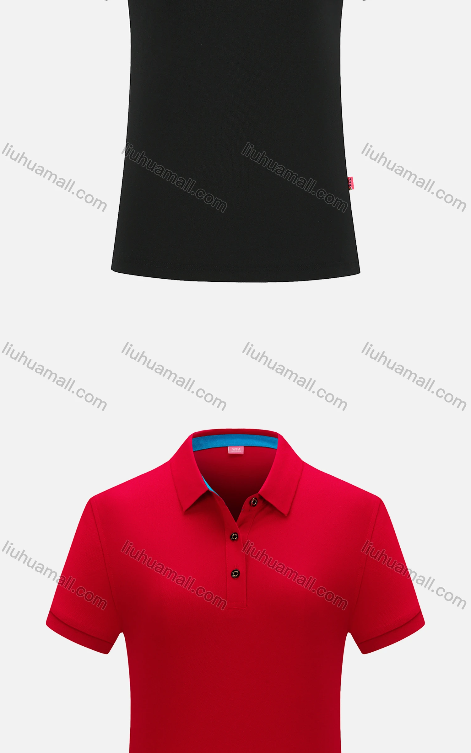 Wholesale Women's Casual Vented Hem Short Sleeve Polo Shirt 6882B# - Liuhuamall