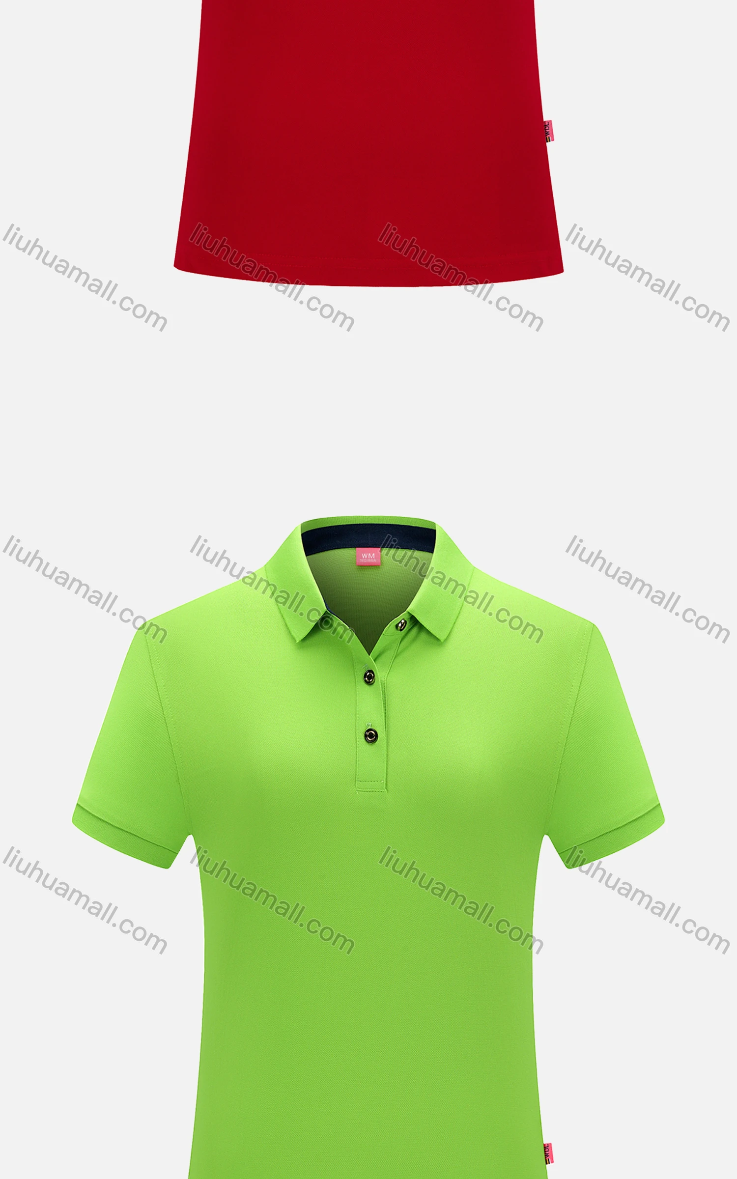 Wholesale Women's Casual Vented Hem Short Sleeve Polo Shirt 6882B# - Liuhuamall