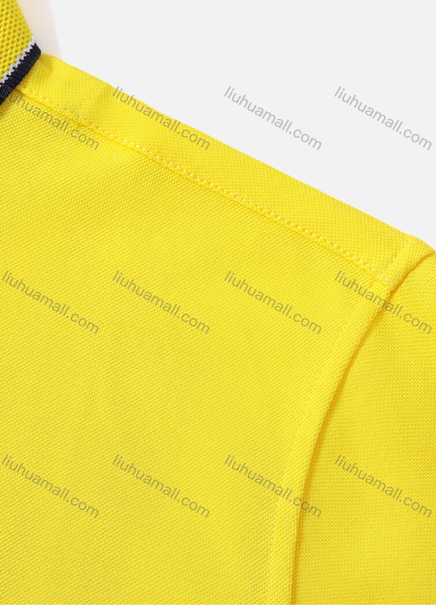 Wholesale Men's Contrast Short Sleeve Vented Hem Button Front Polo Shirt 6887A - Liuhuamall