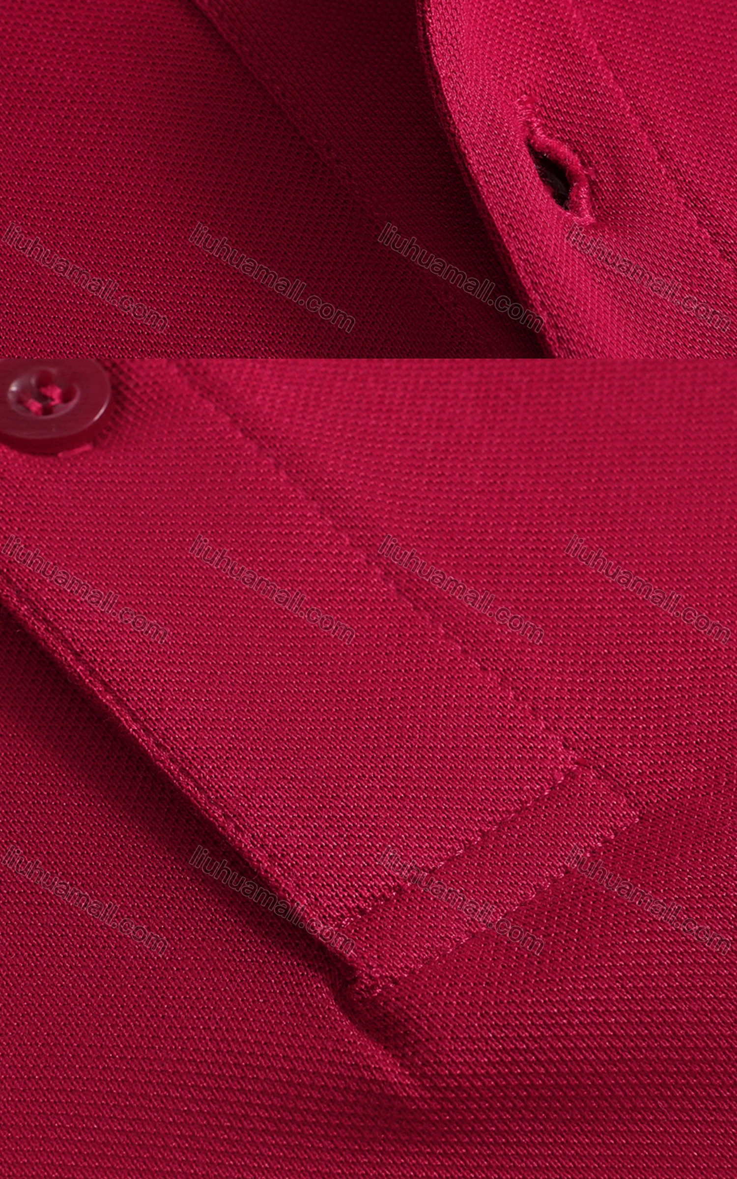 Wholesale Men's Slim Fit Contrast Striped Cuff Casual Polo Shirt 6890# - Liuhuamall