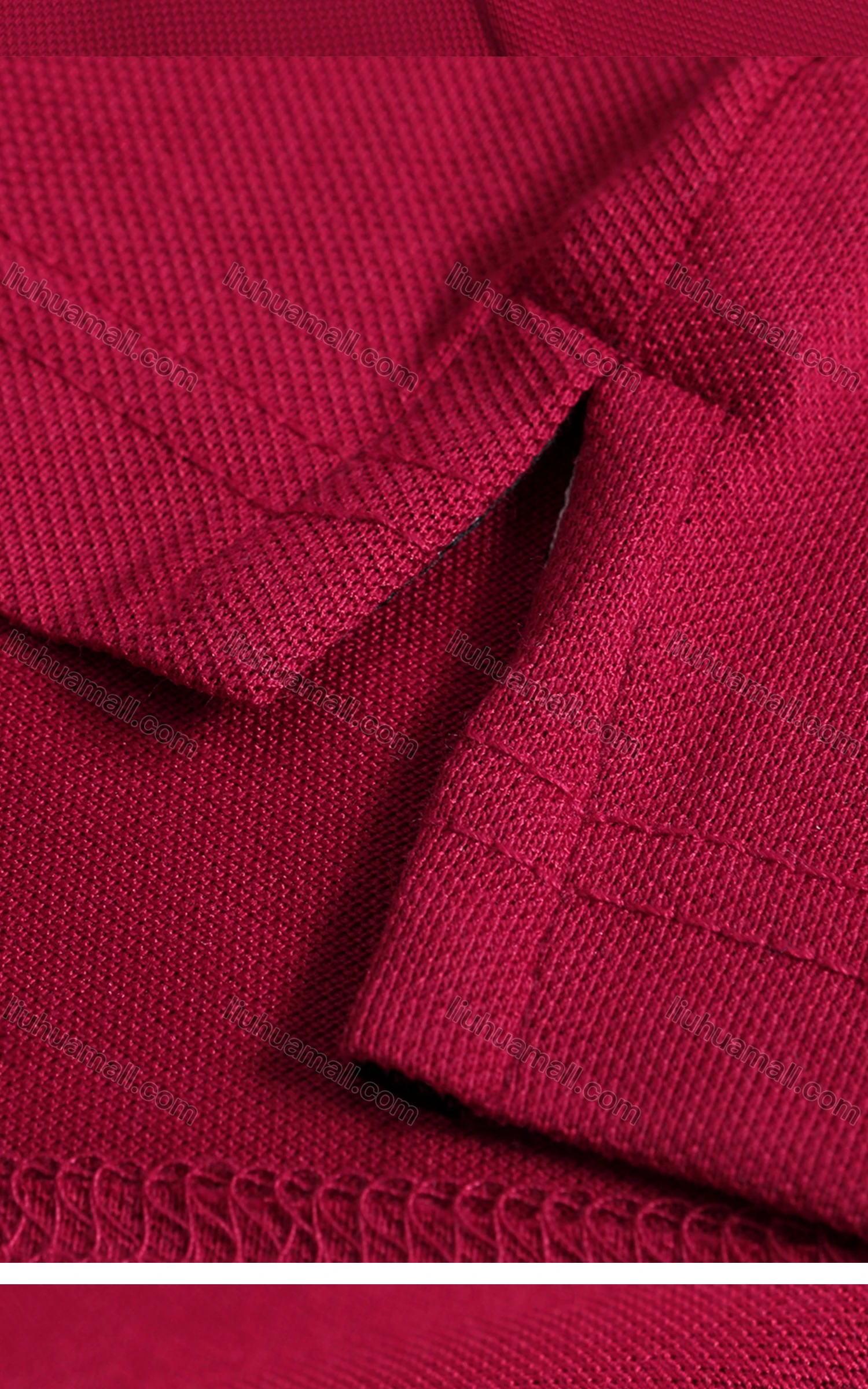 Wholesale Men's Slim Fit Contrast Striped Cuff Casual Polo Shirt 6890# - Liuhuamall