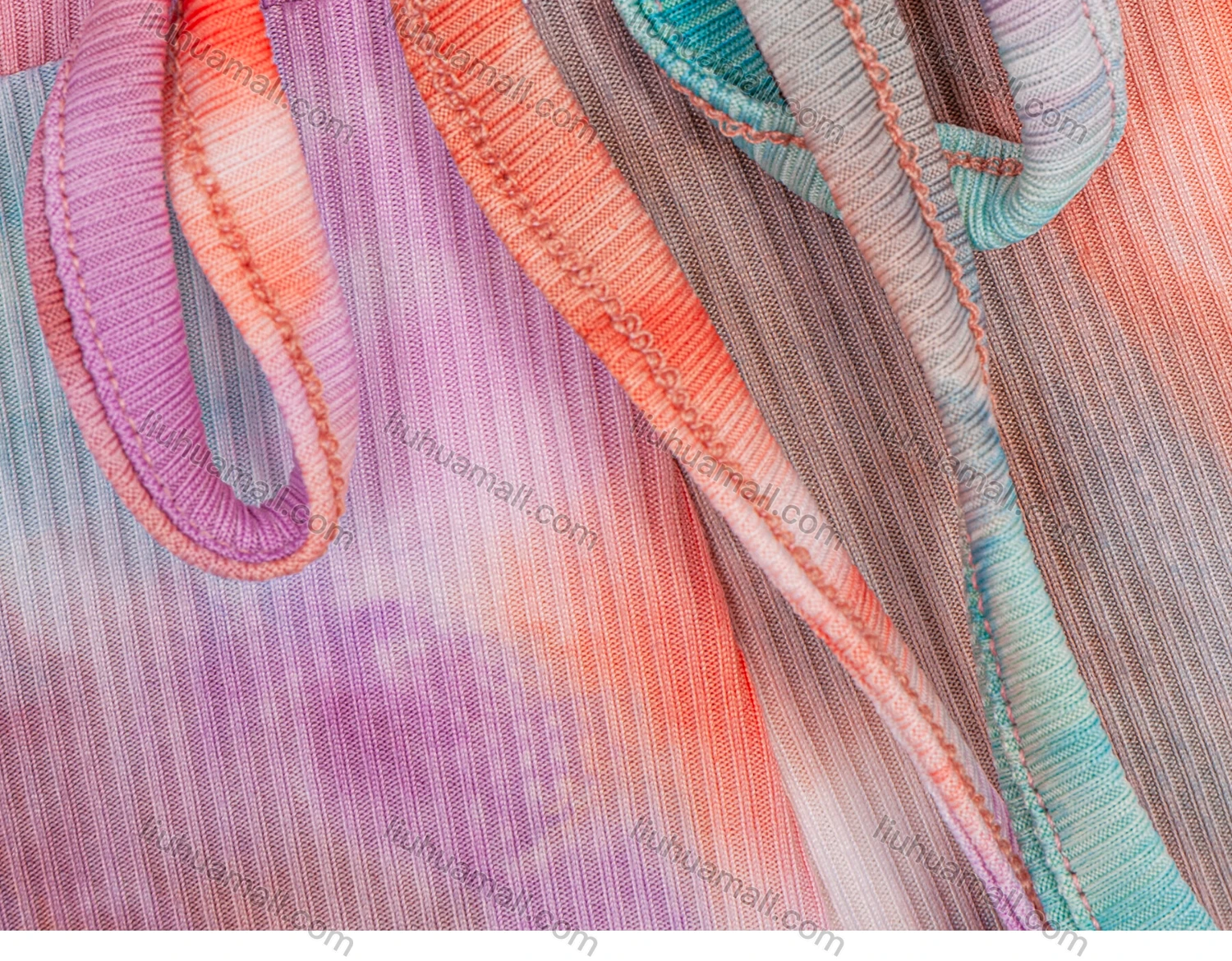 Wholesale Women's Casual Tie Dye Round Neck Short Sleeve T Shirt & Drawstring Shorts 2 Piece Sets - Liuhuamall