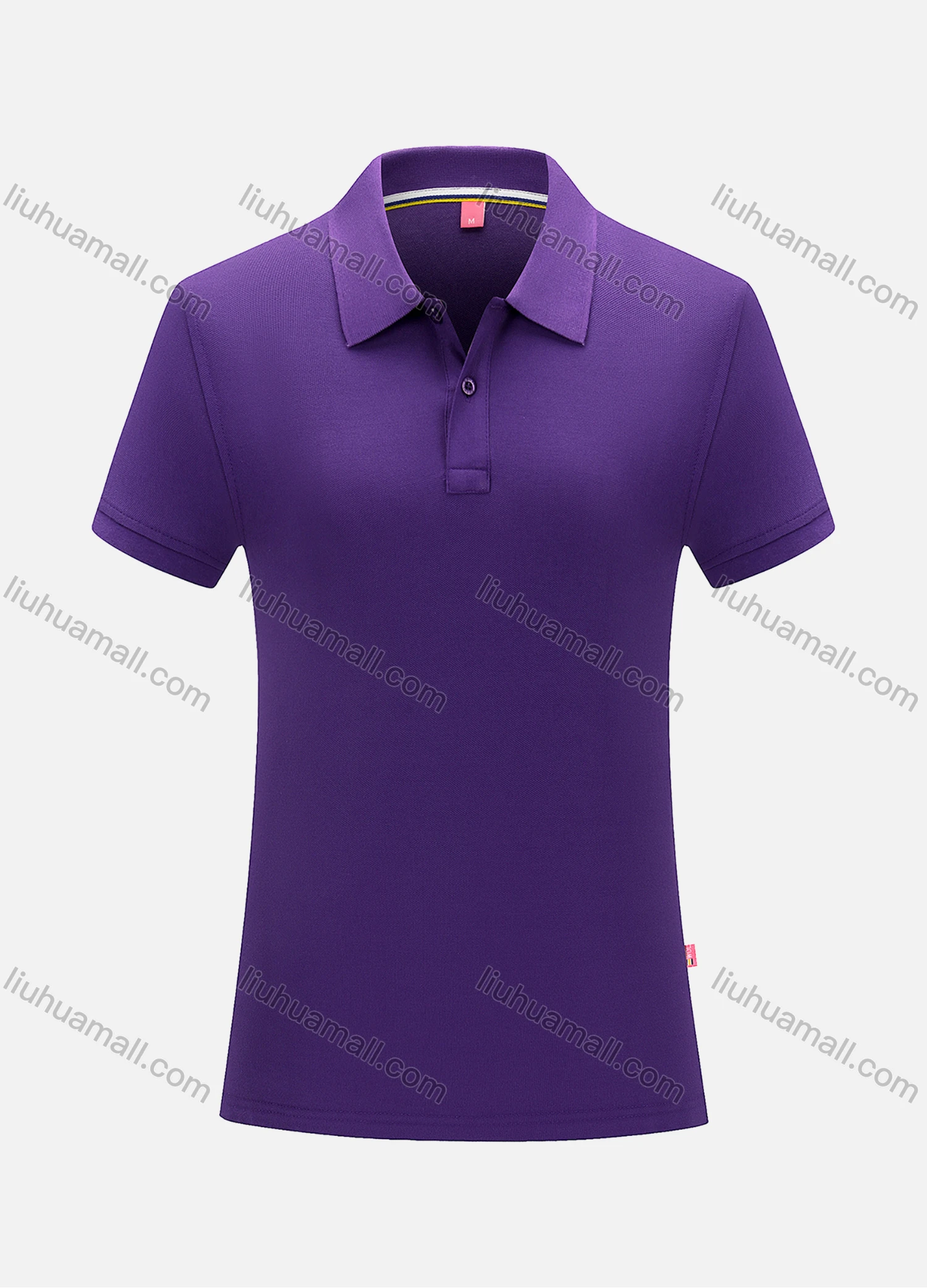 Wholesale Women's Casual Slim Fit Button Front Plain Basics Polo Shirt 8901B# - Liuhuamall