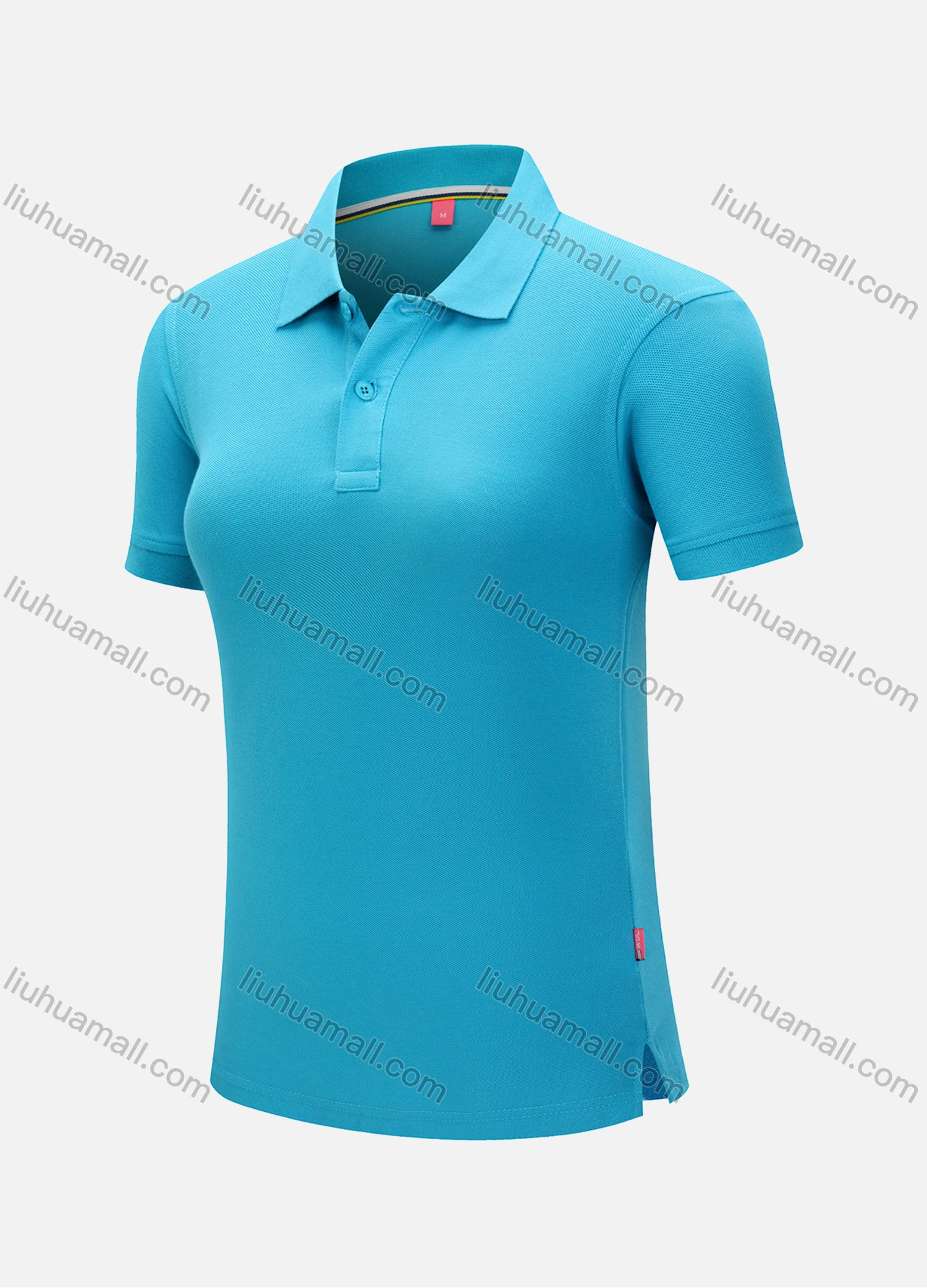 Wholesale Women's Casual Slim Fit Button Front Plain Basics Polo Shirt 8901B# - Liuhuamall