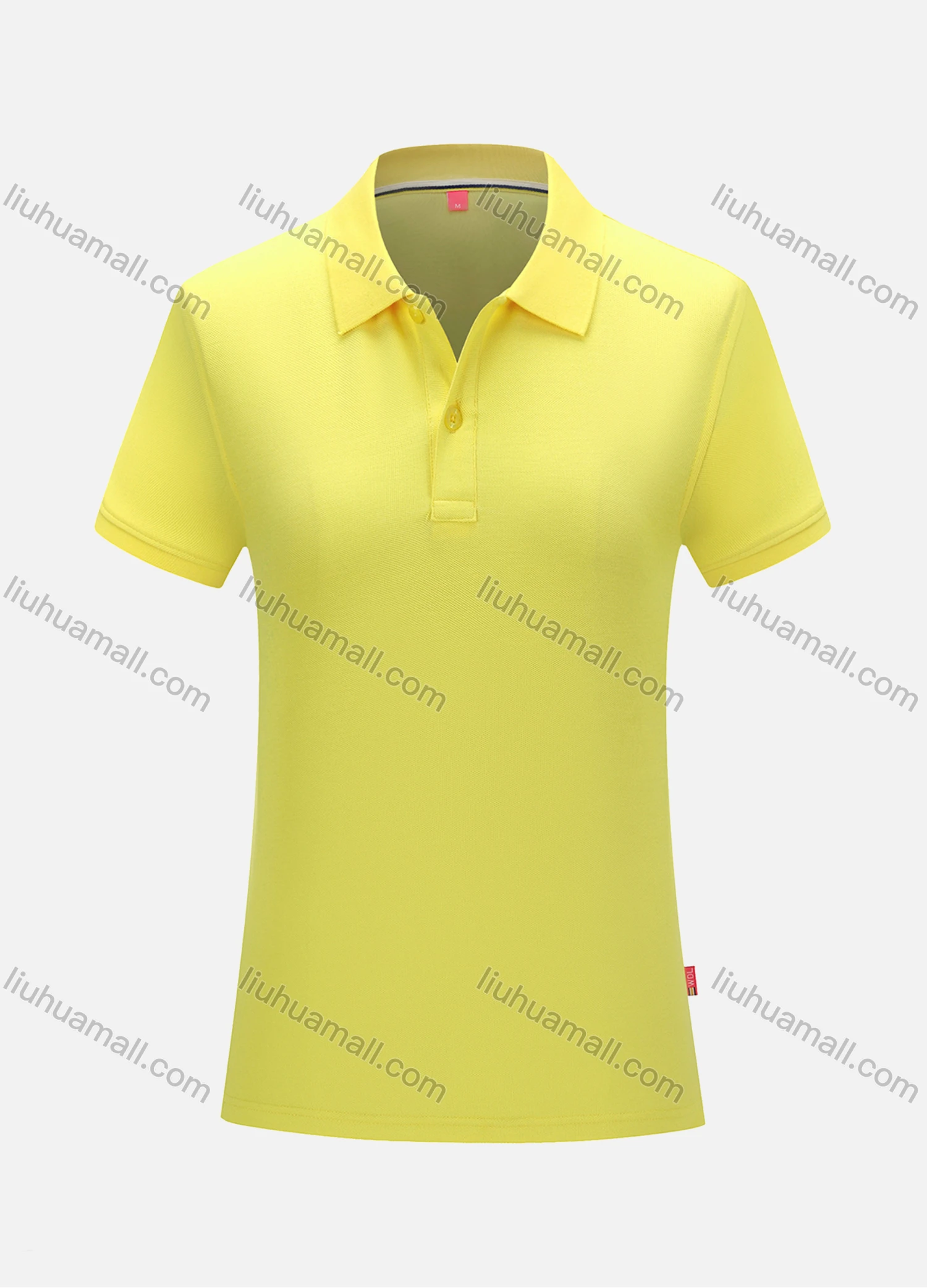 Wholesale Women's Casual Slim Fit Button Front Plain Basics Polo Shirt 8901B# - Liuhuamall